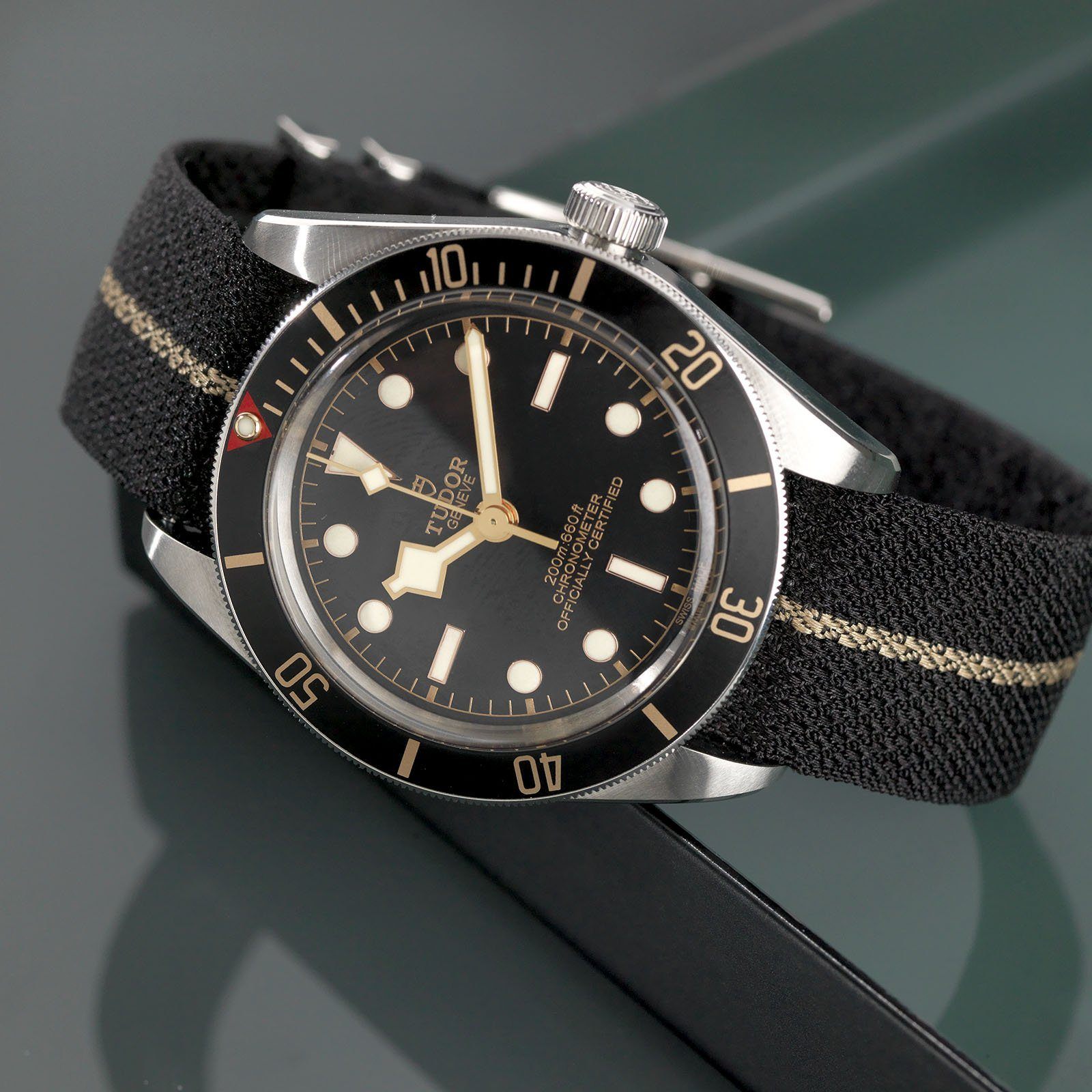 Rubber Strap Bracelet Leather Strap For Tudor Black Bay 58 Strap