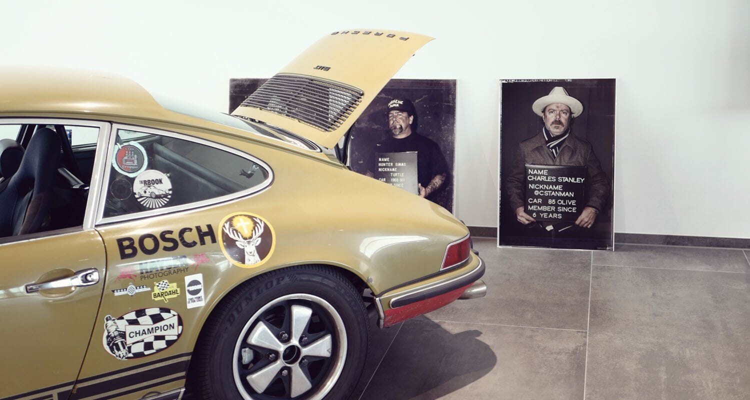 Drawing of the classic german sporst car - Porsche 911 - Sticker