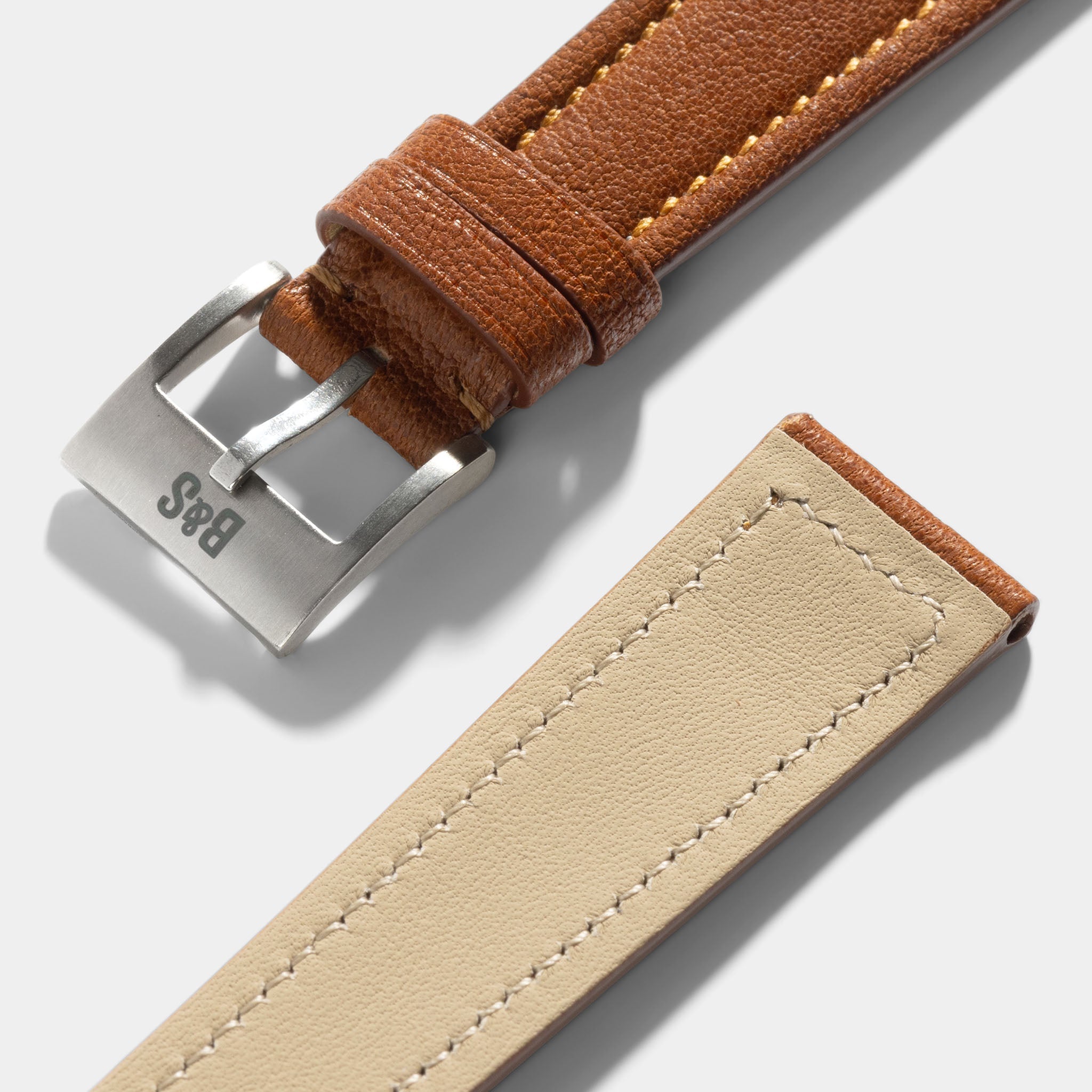 Strap for Patek Philippe 130 / 533 Chronograph – Amber Brown Sculptured Calfskin Watch Strap