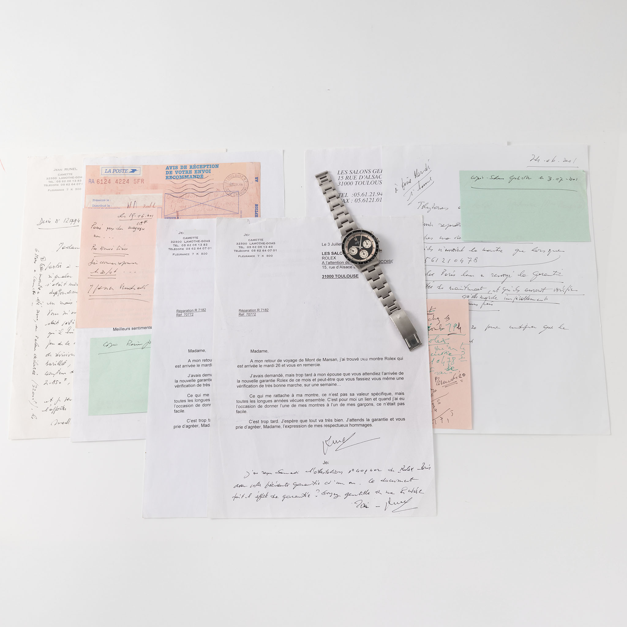 Rolex Cosmograph Daytona 6241 Black Tri-Color Paul Newman dial with Rolex service papers