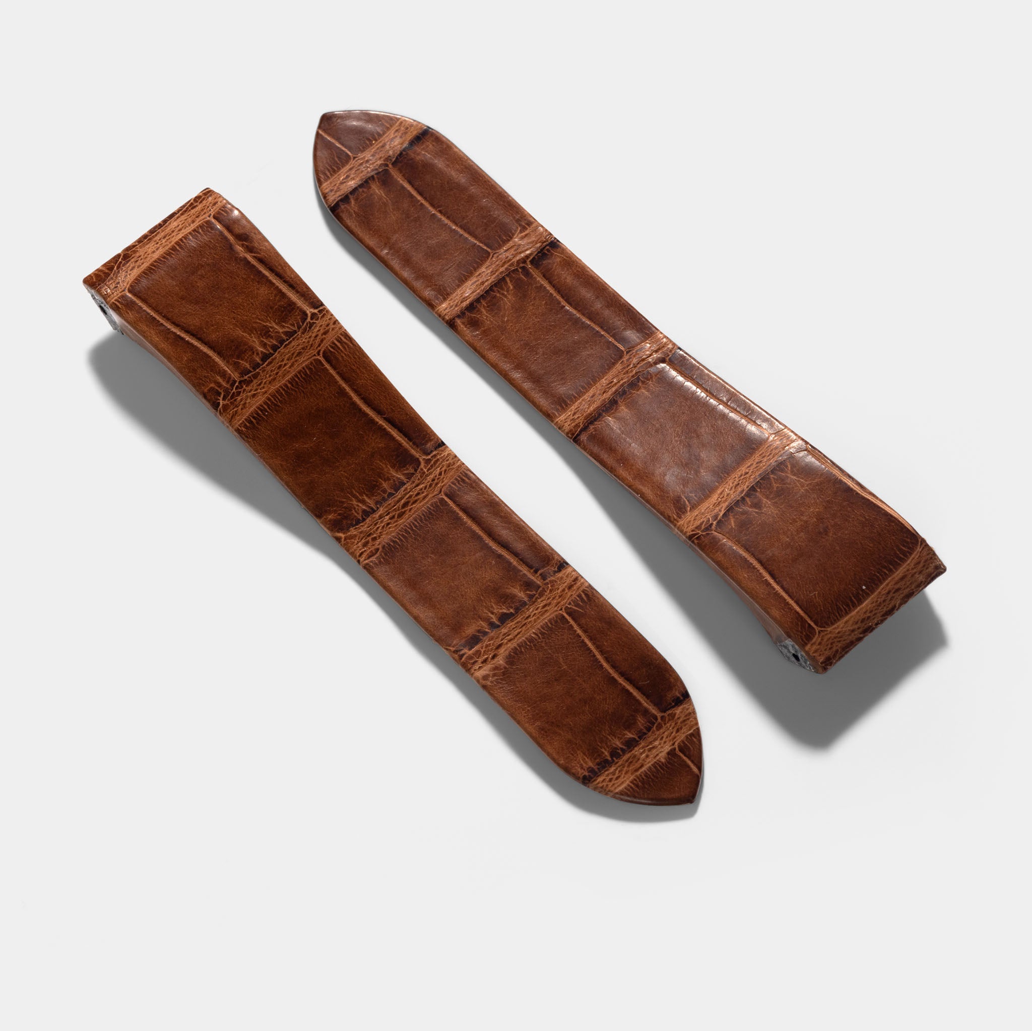 Premium Brown Alligator Leather Watch Strap for Cartier Santos 100 XL