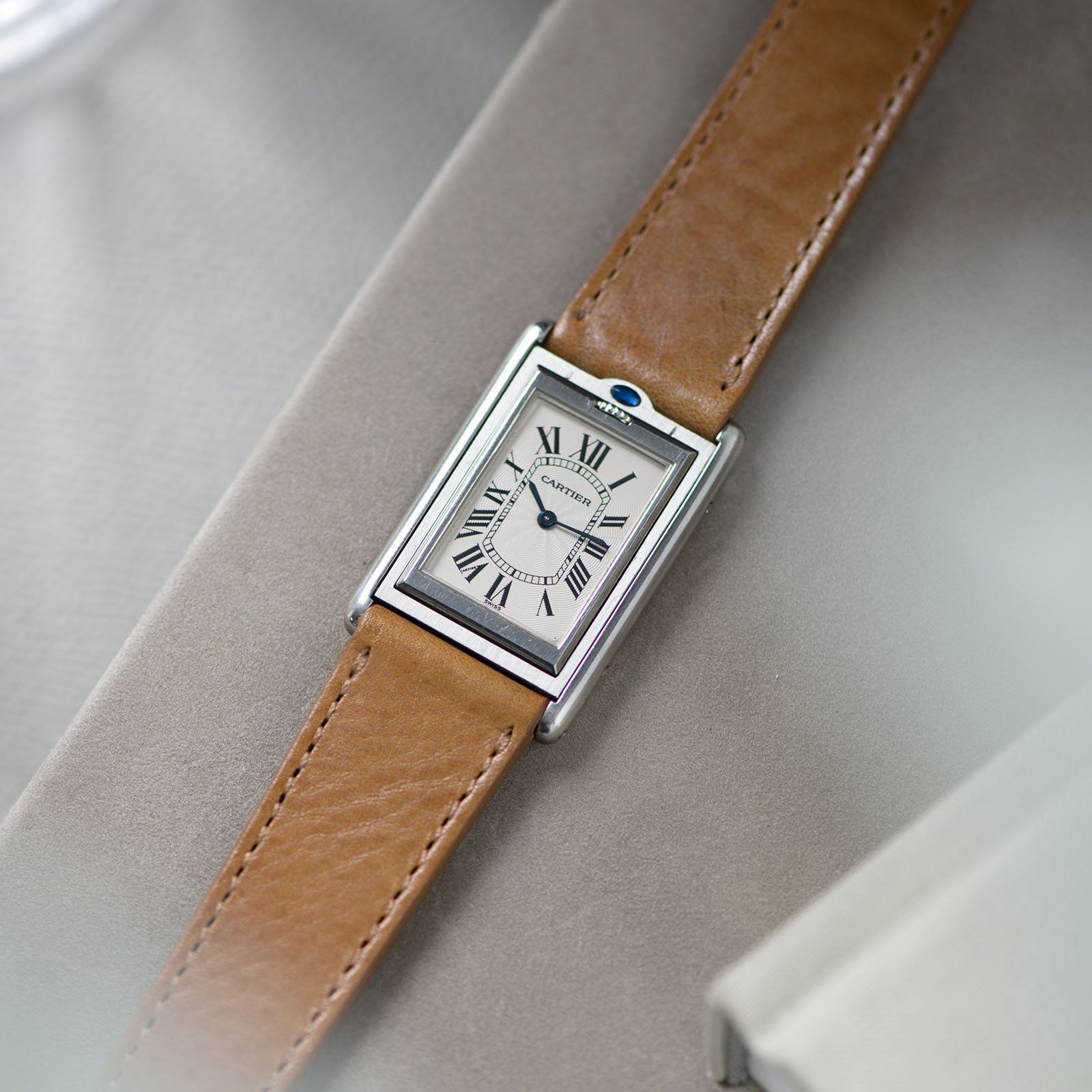 Gilt Brown Tonal Leather Watch Strap