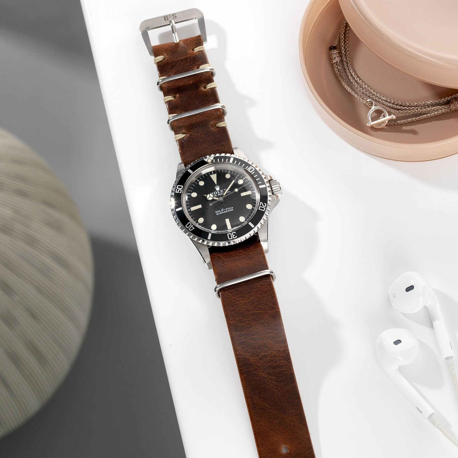 Rolex Siena Brown Single Pass Leather Watch Strap