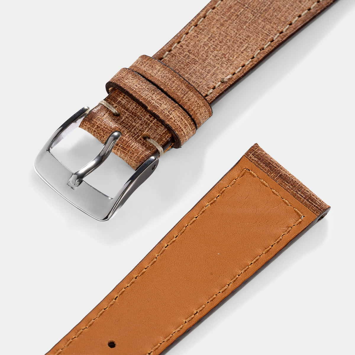 Strap for Tudor Black Bay 54 Linen Leather Watch Strap - Elegant Brown