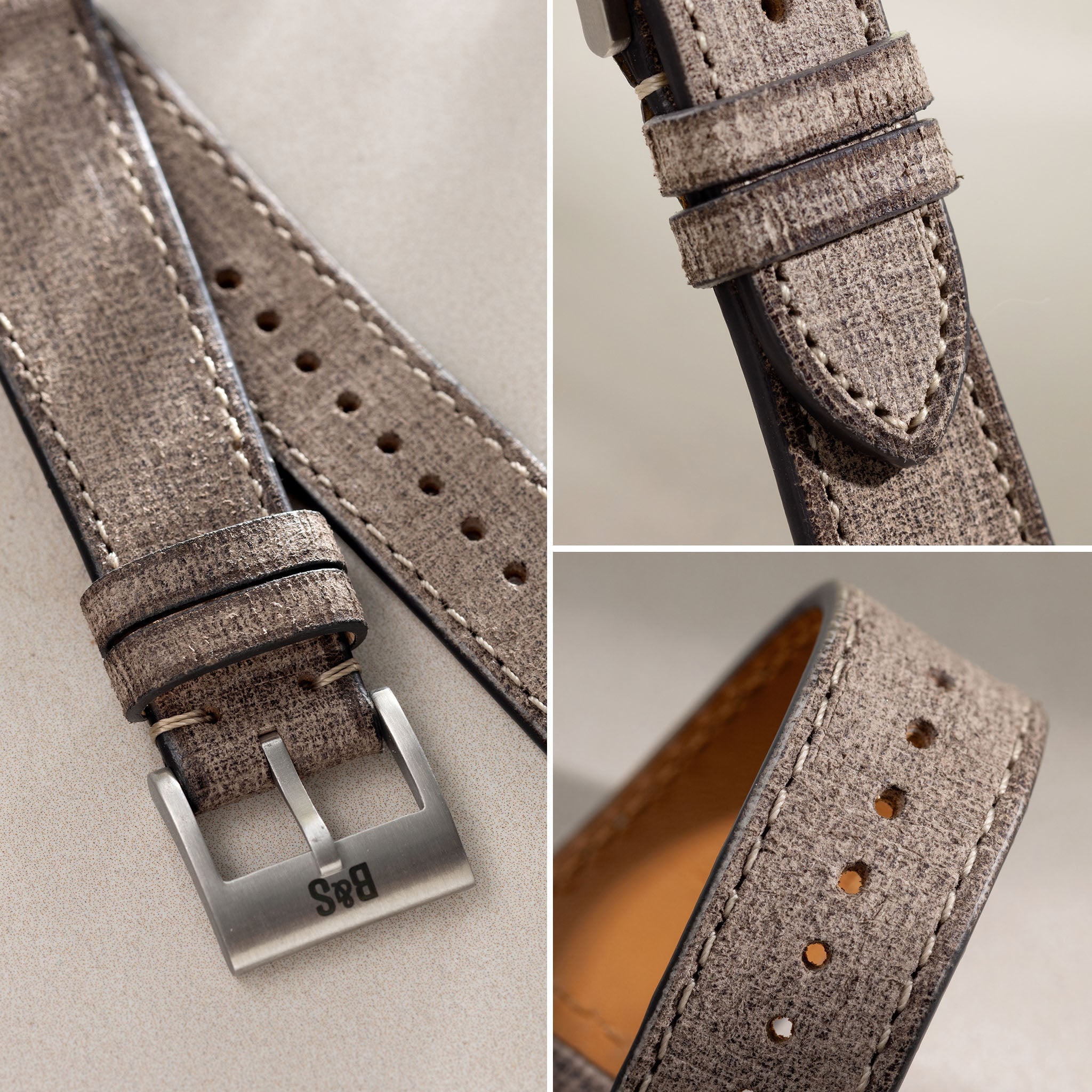 Strap for Rolex Seadweller - Grey Linen Leather