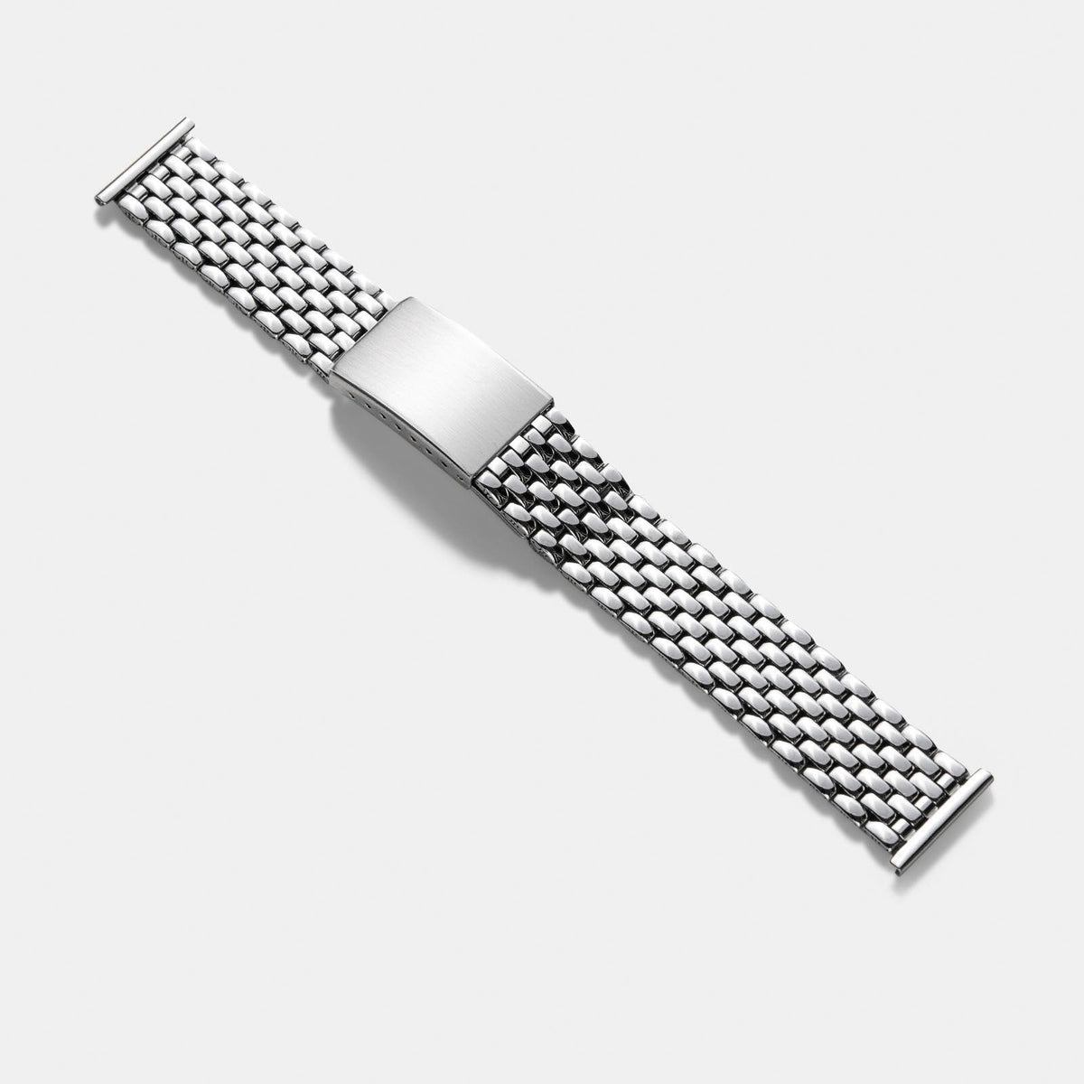 Beads Of Rice Full Polish Straight End Link Steel Watch Bracelet display picture 2