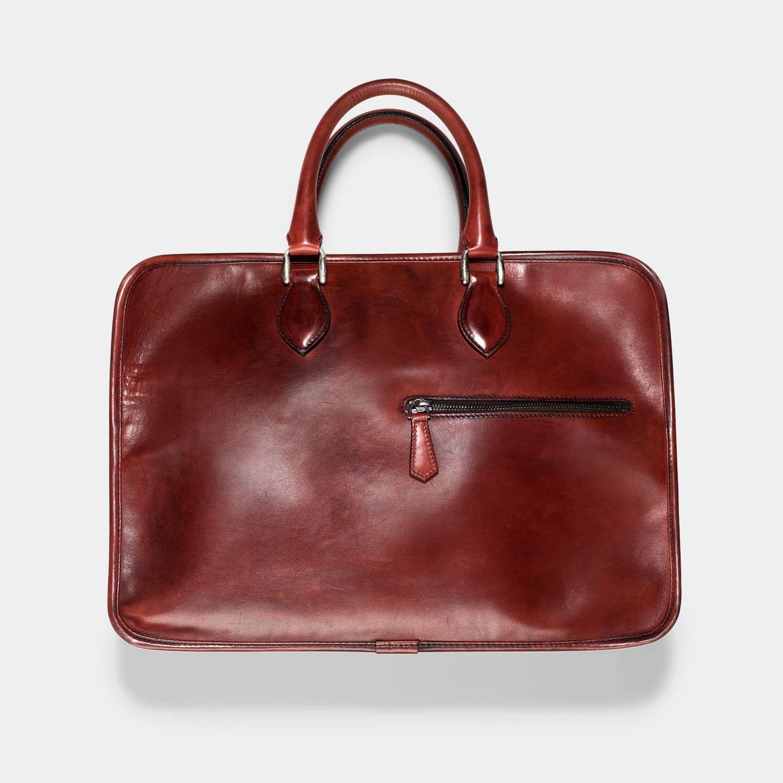 berluti spy leather briefcase convertible backpack Berluti Deux Jour Large Briefcase Venezia Red