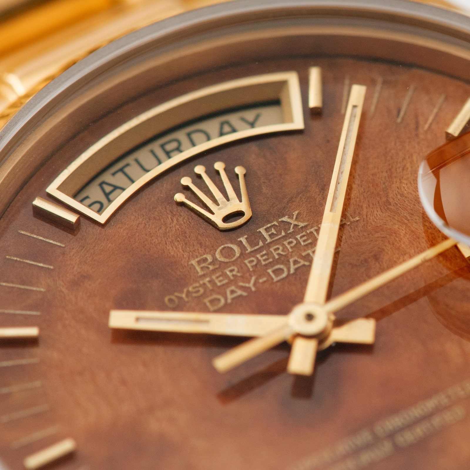 Rolex Day-Date Wood Dial Single Quickset 18038
