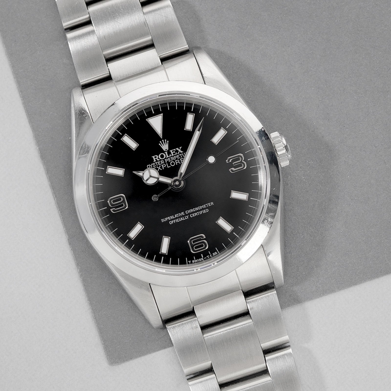 Rolex Explorer 14270 'Black Out' Dial B&P - Main Image
