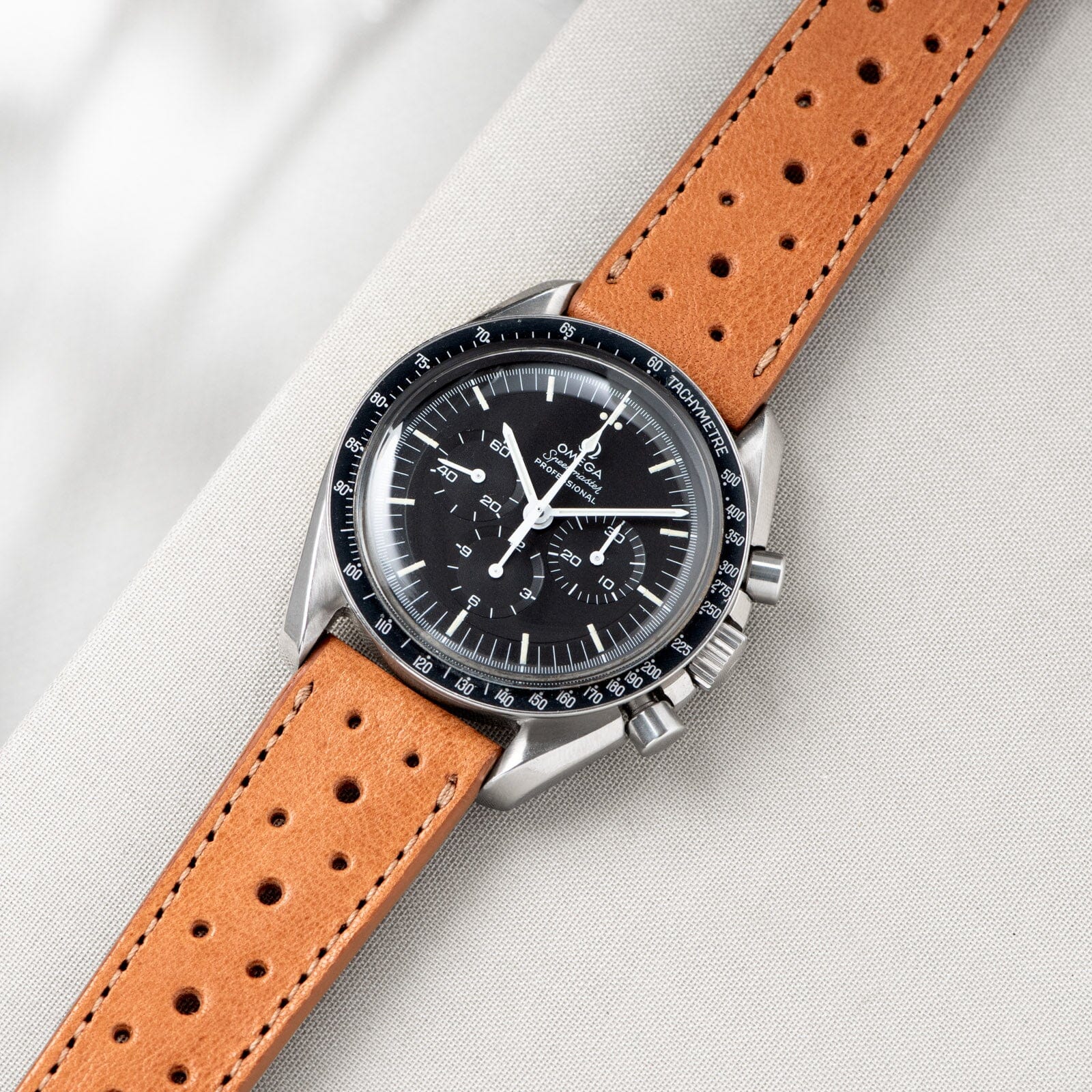 Racing Caramel Brown Leather Watch Strap