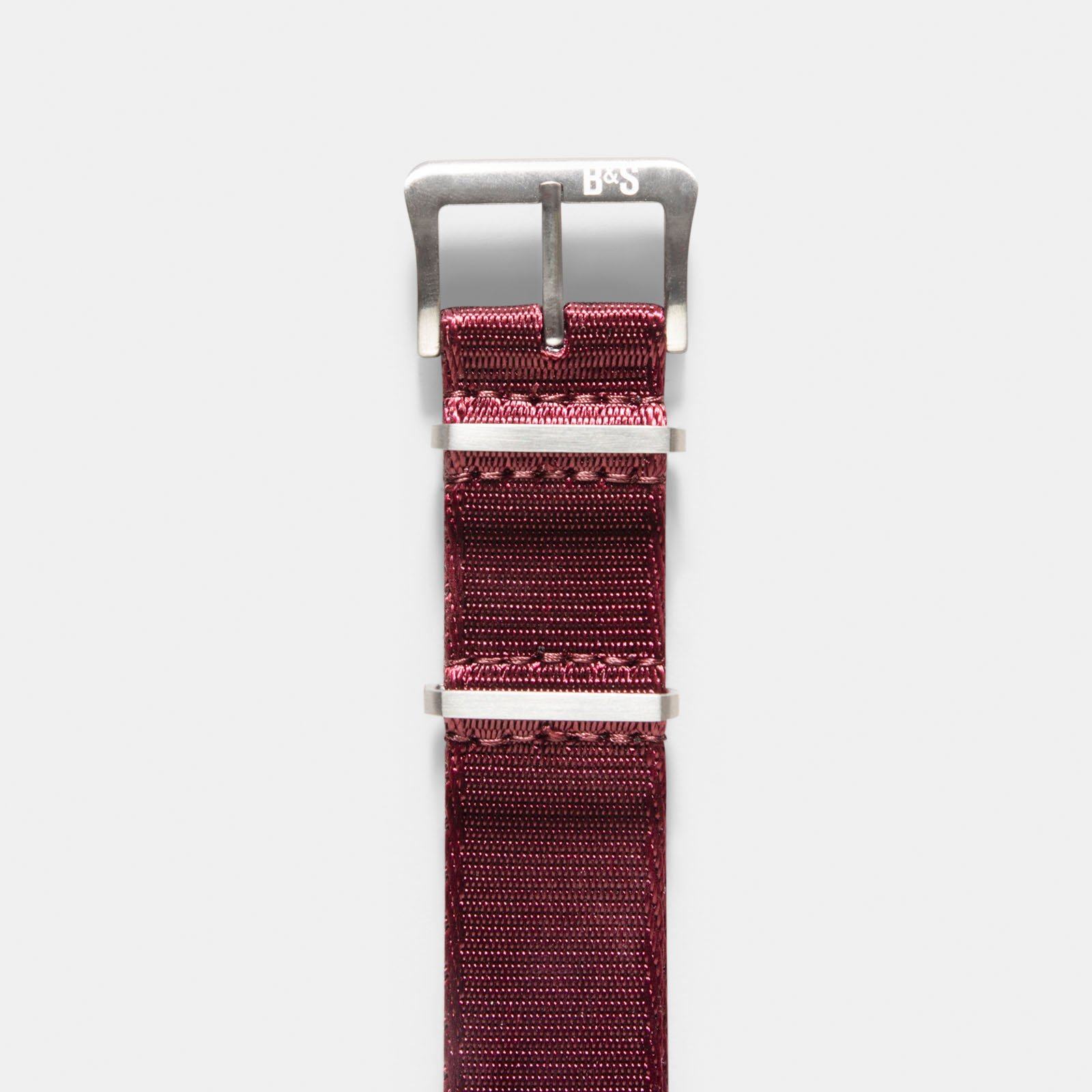 Strap for Rolex Explorer 2 - Nylon Single Pass Burgundy Red (20mm)