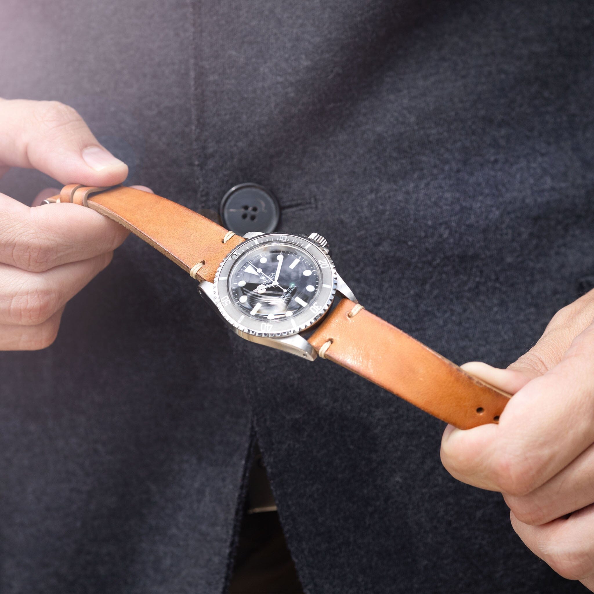 Caramel Brown Leather Watch Strap