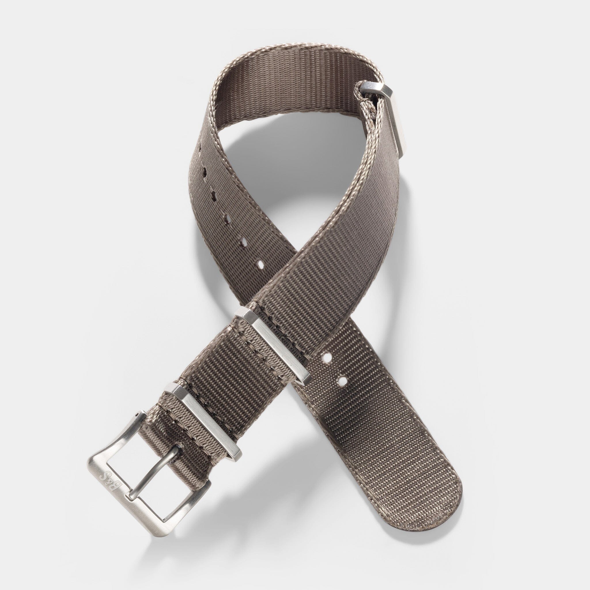 Deluxe Nylon Nato Watch Strap Taupe Grey