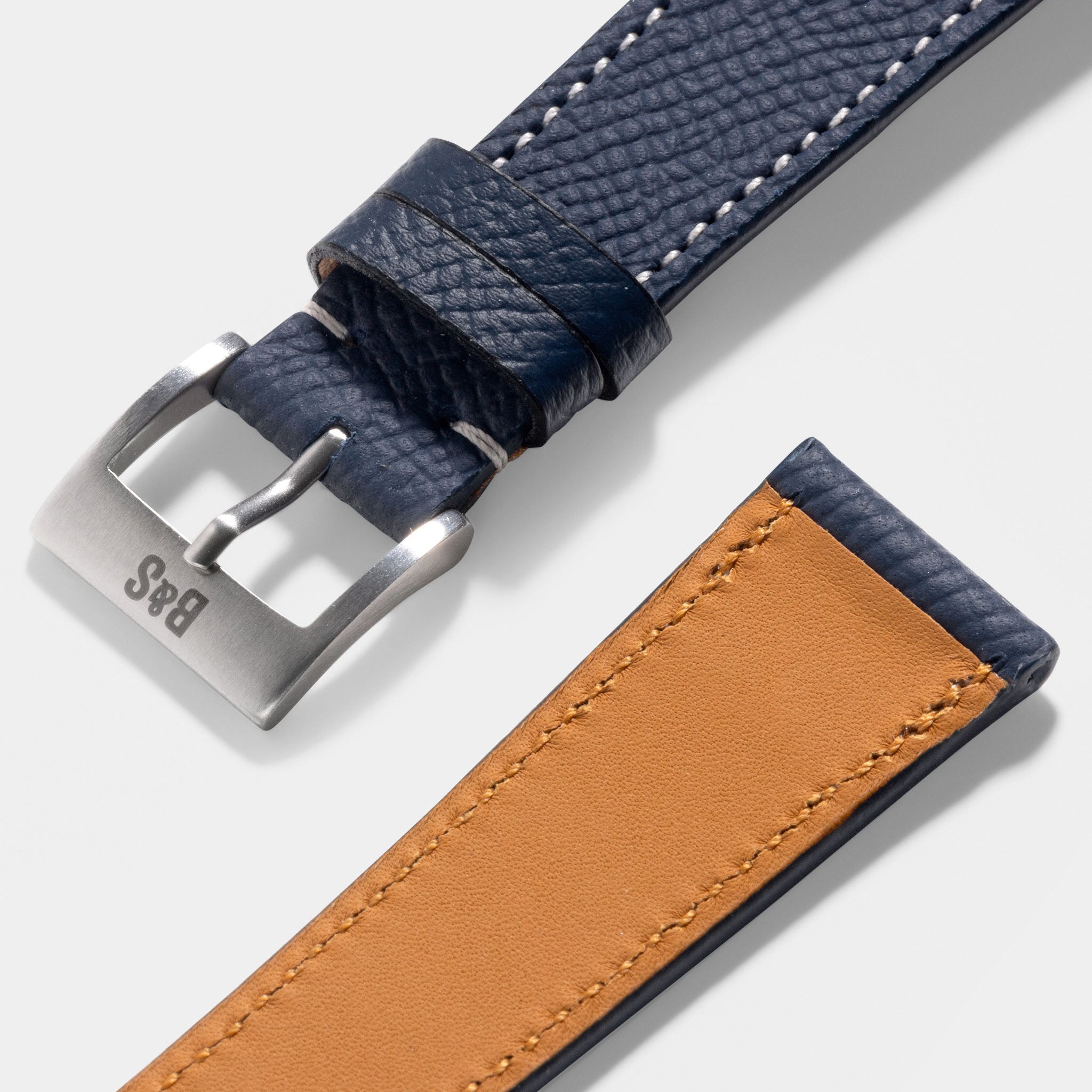 Marston Calf Dark Blue Leather Watch Strap