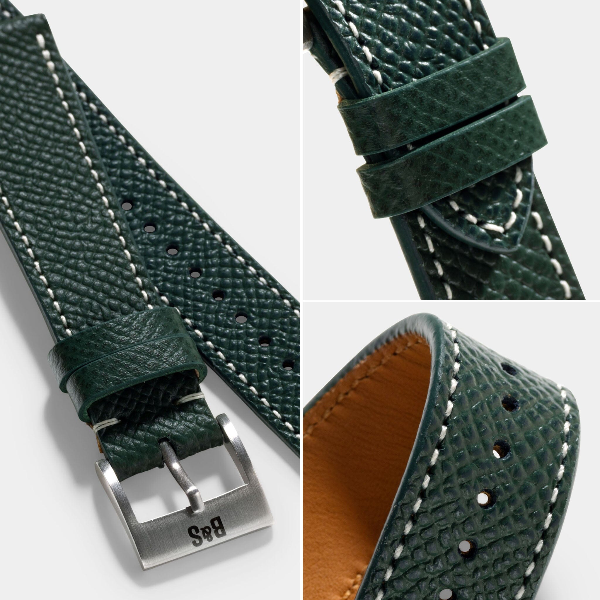 Epsom Dark Green Leather Watch Strap