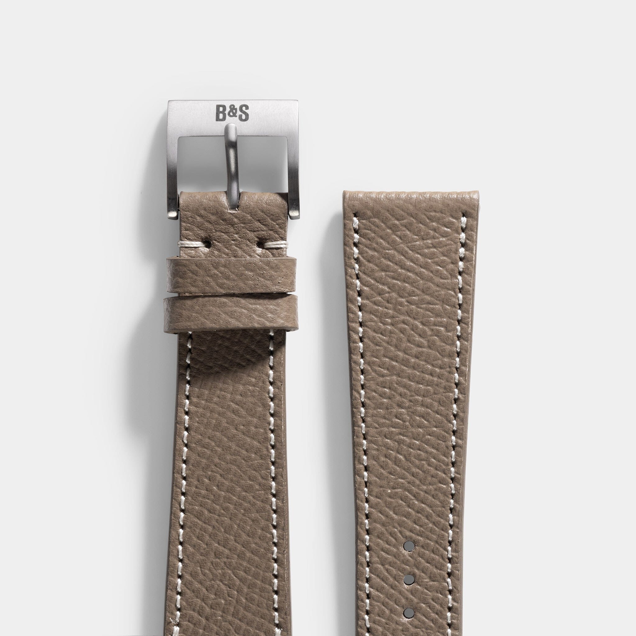 Epsom Taupe Grey Leather Watch Strap