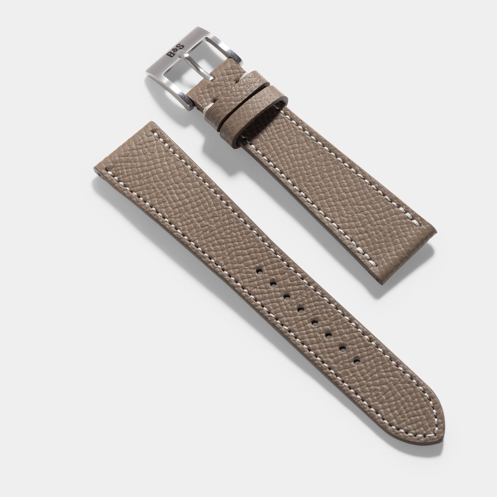 Epsom Taupe Grey Leather Watch Strap