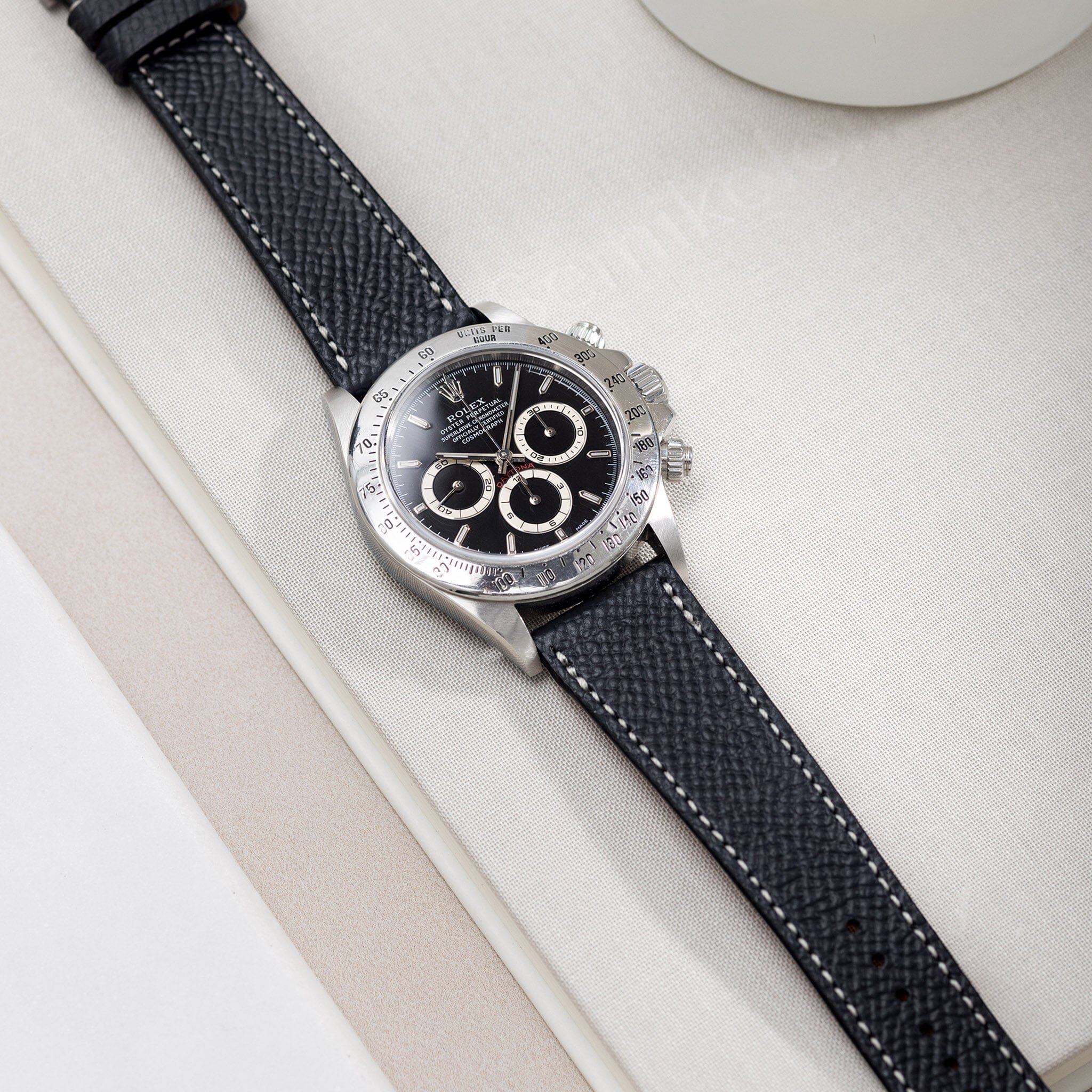 Epsom Black Leather Watch Strap