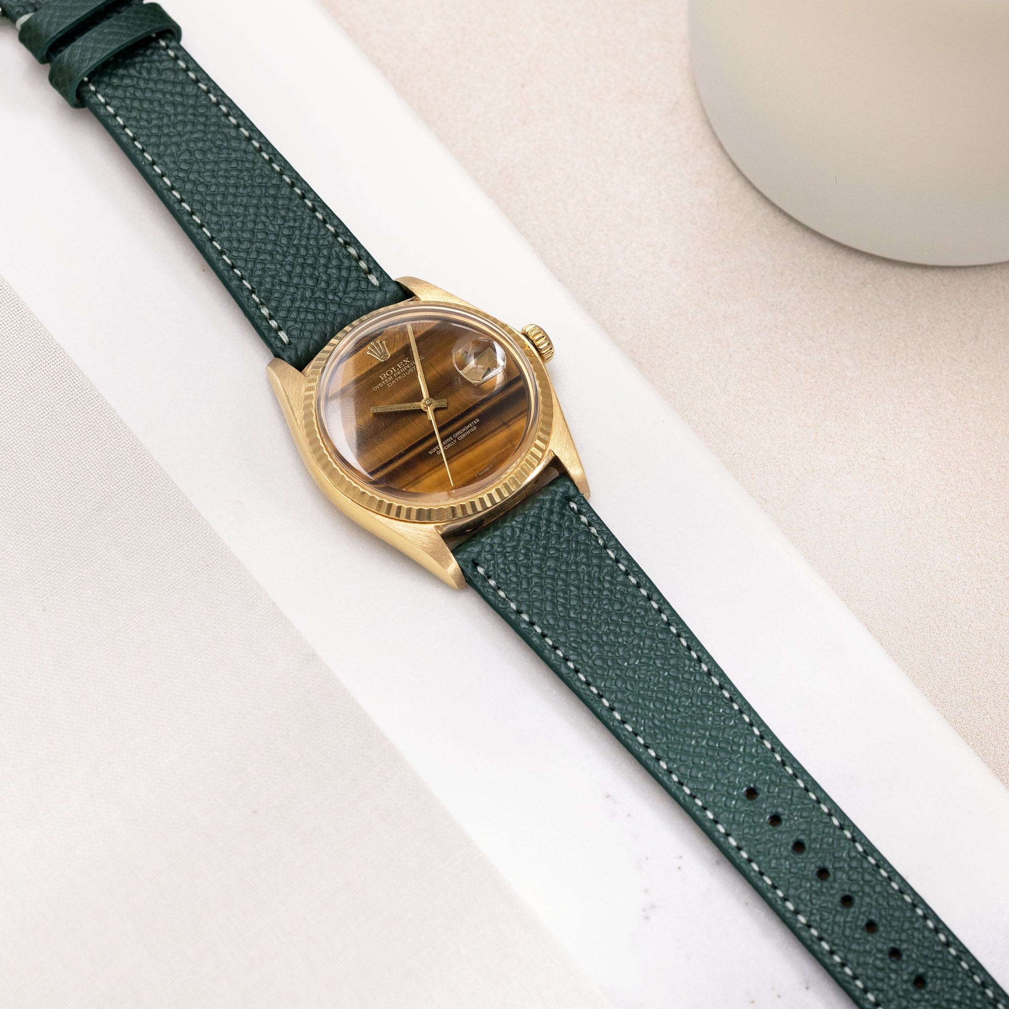 Epsom Dark Green Leather Watch Strap