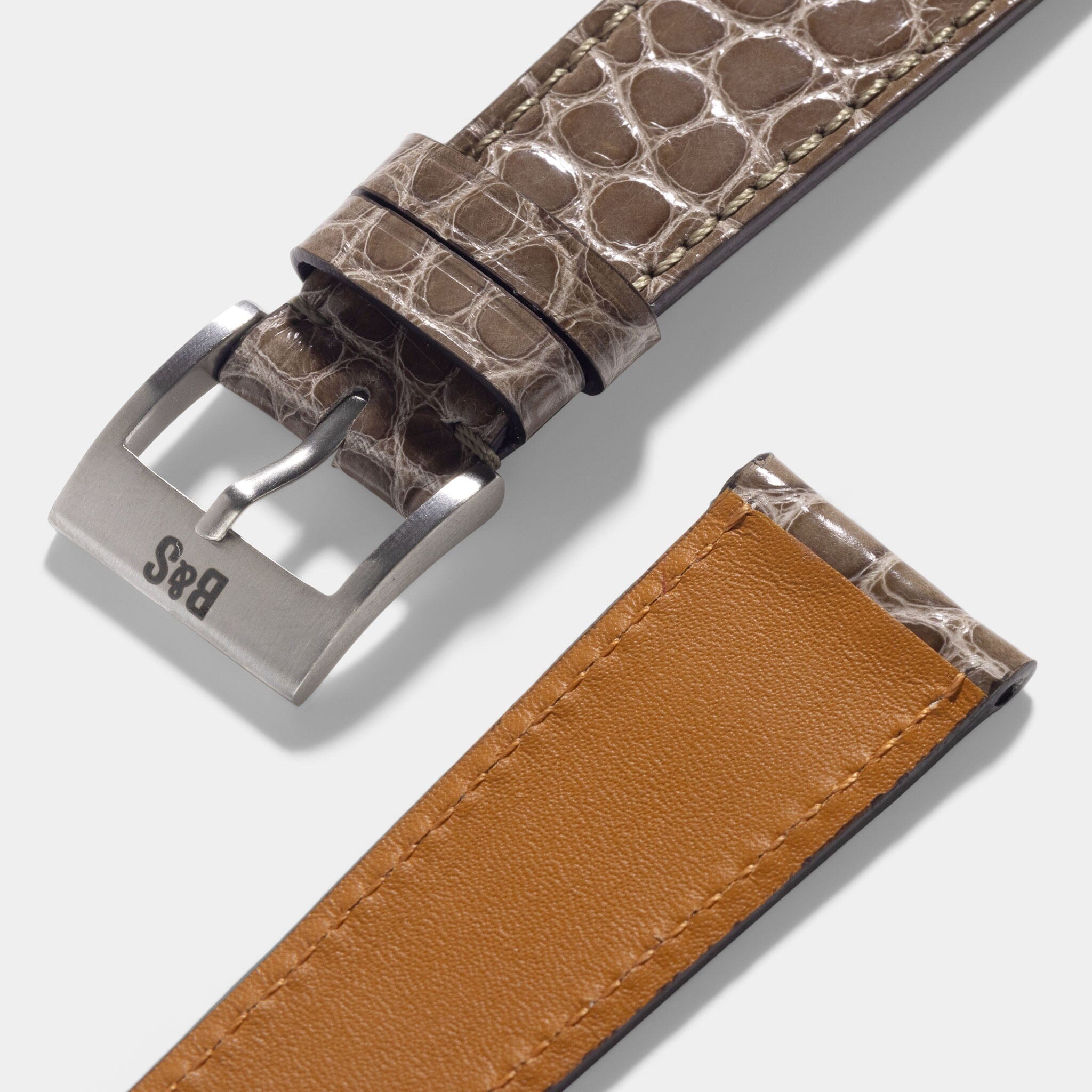 Grey Alligator Leather Watch Strap for Rolex watches