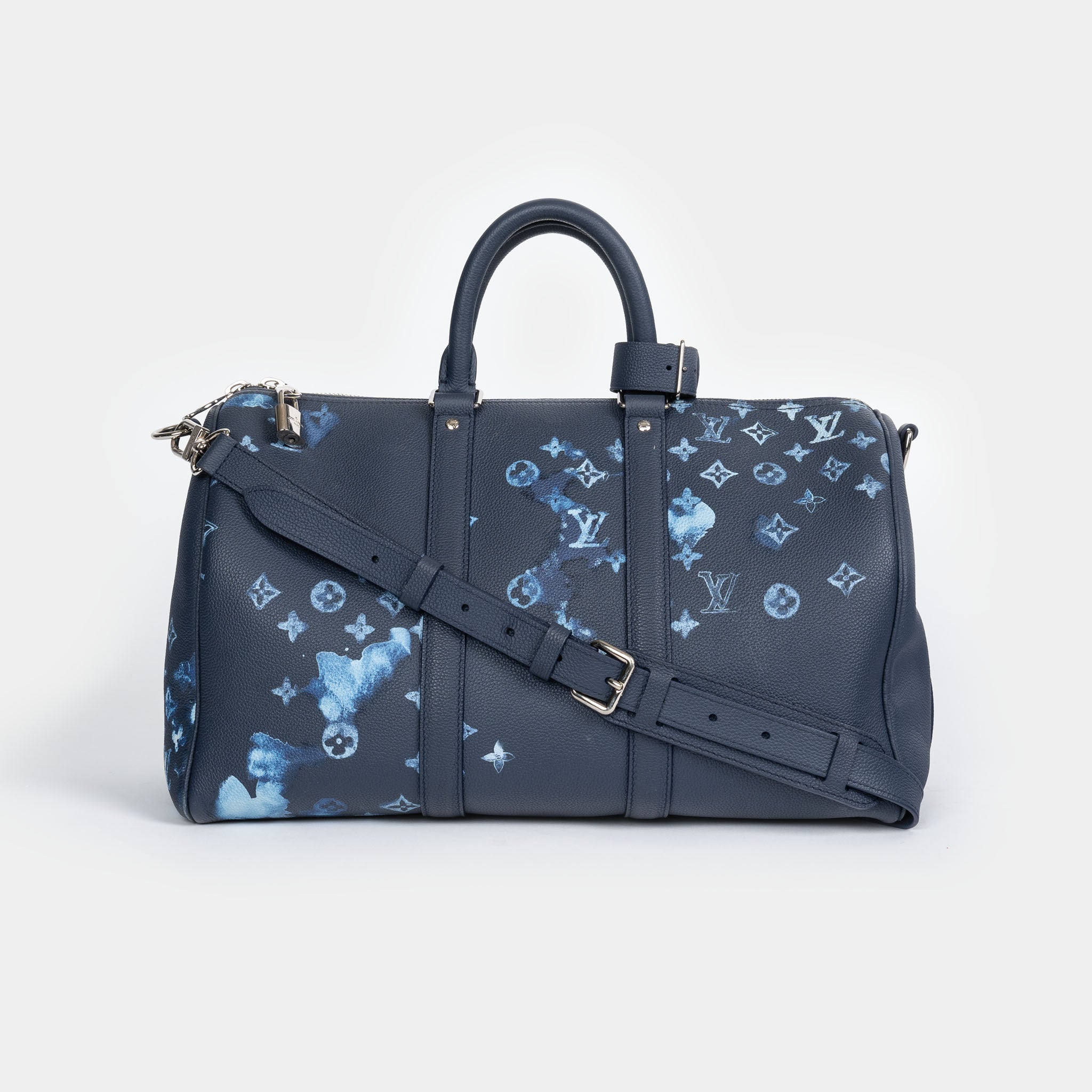 Louis Vuitton Keepall Bandouliere 40 Watercolor Ink Blue Weekend Travel Bag