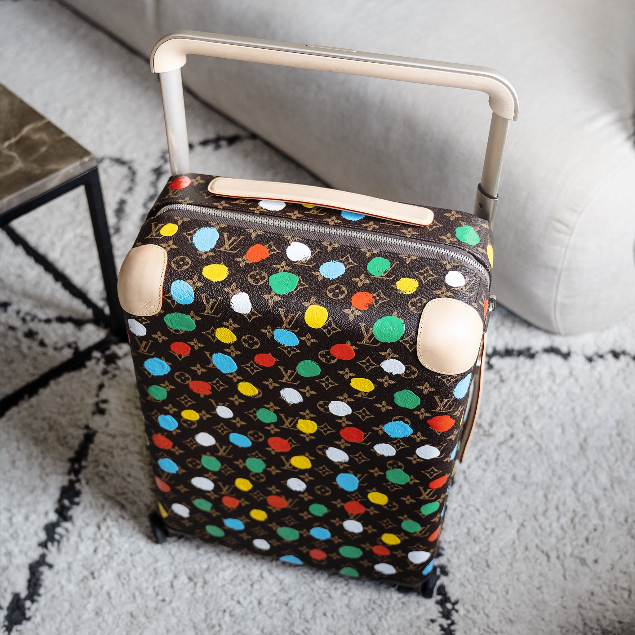 Louis Vuitton Yayoi Kusama Painted Dots Horizon Suitcase (55cm) Dark brown