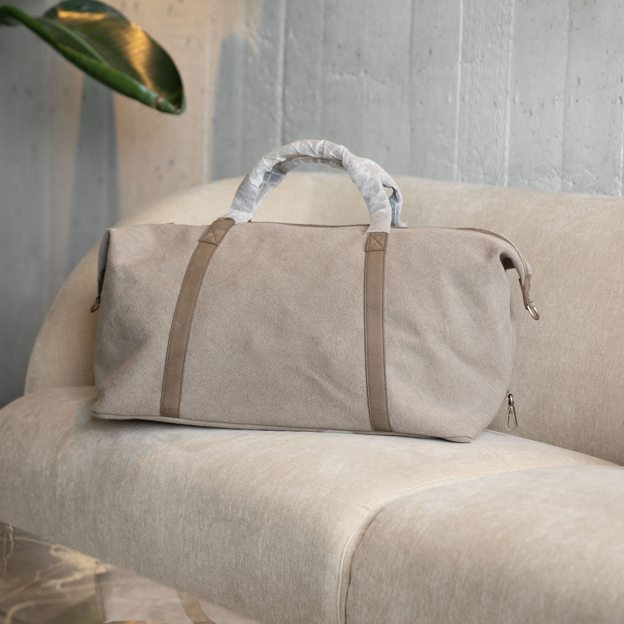 Rolex taupe grain canvas/ suede travel Bag