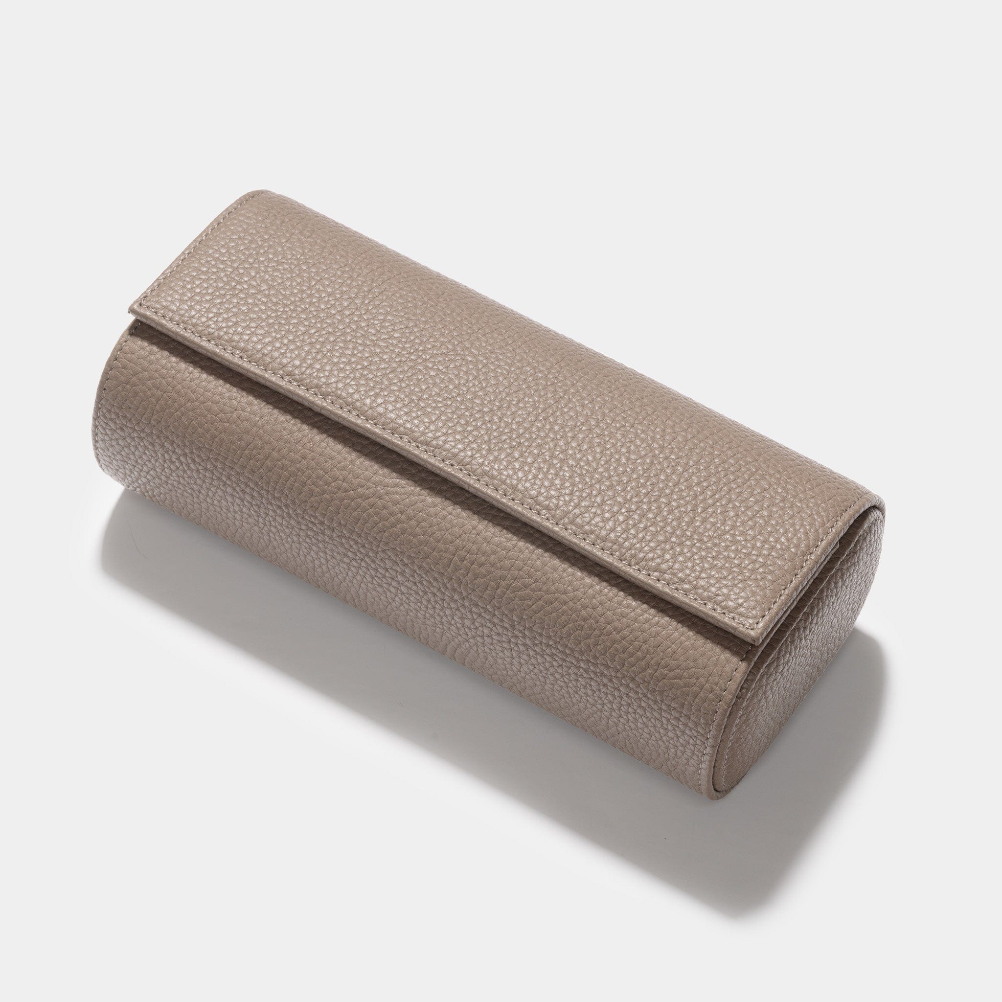 OVAL 3 WATCH TAUPE LEATHER WATCH BOX