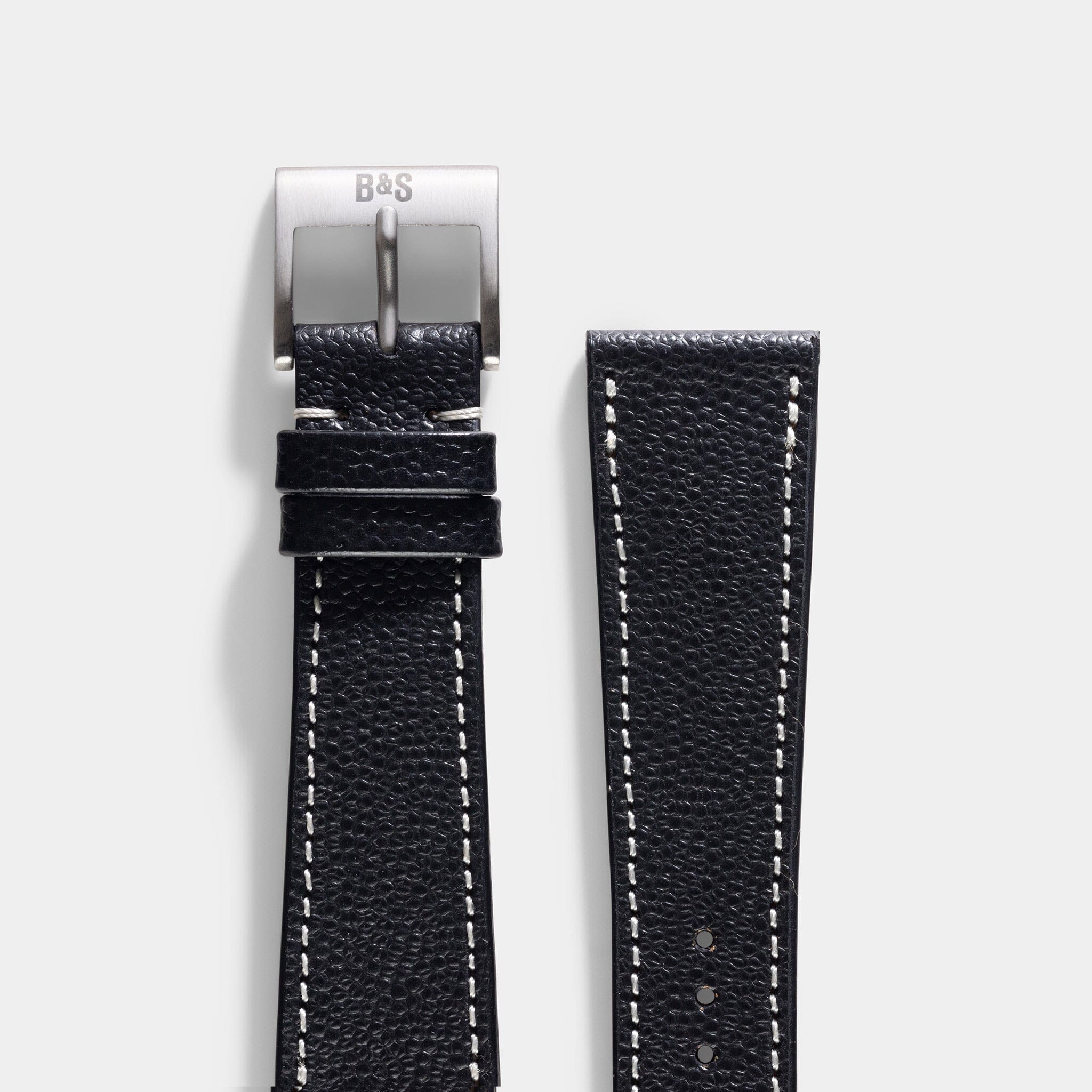 Pebbled Black Leather Watch Strap