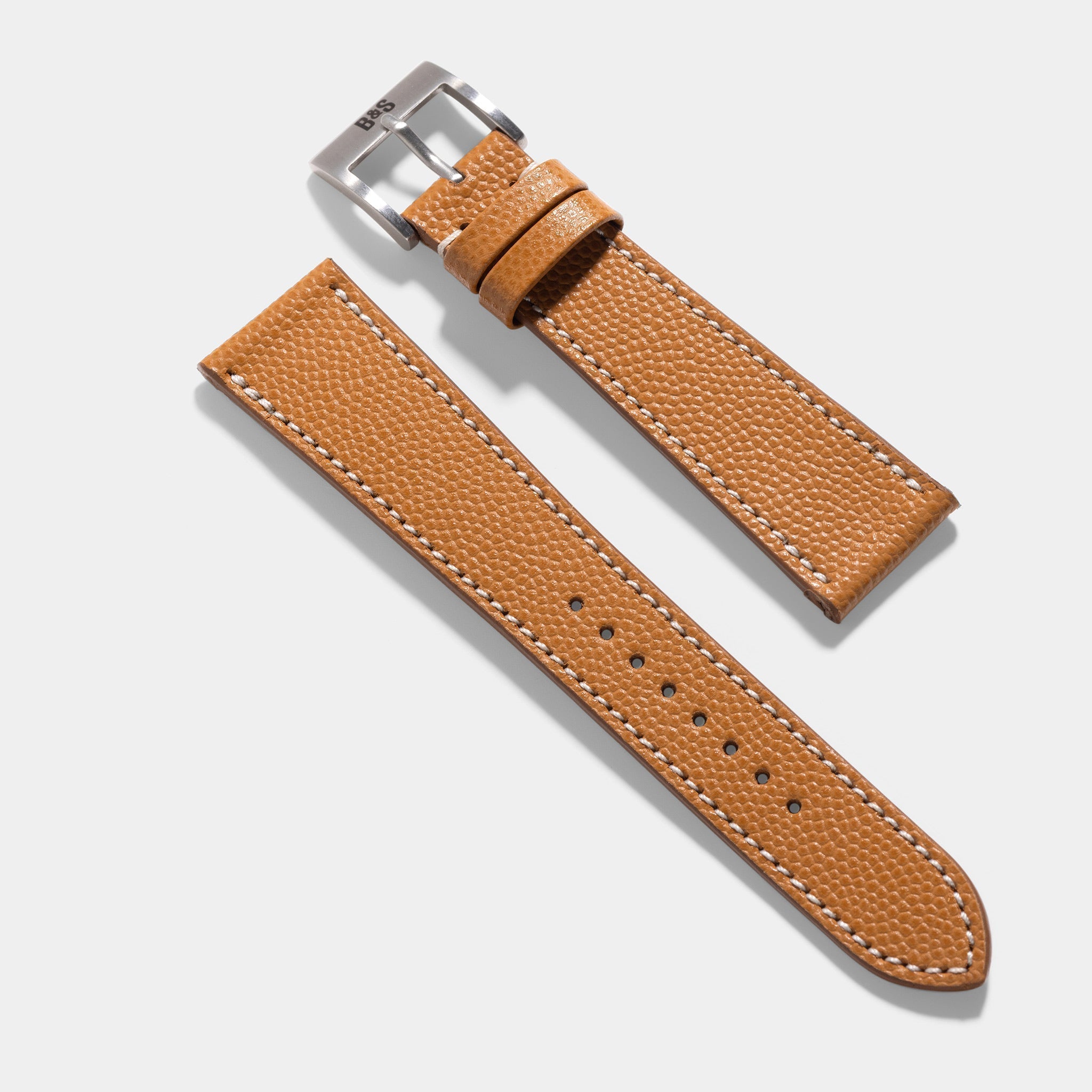 Sample Sale - Pebbled Cognac Brown Leather Watch Strap - 20mm