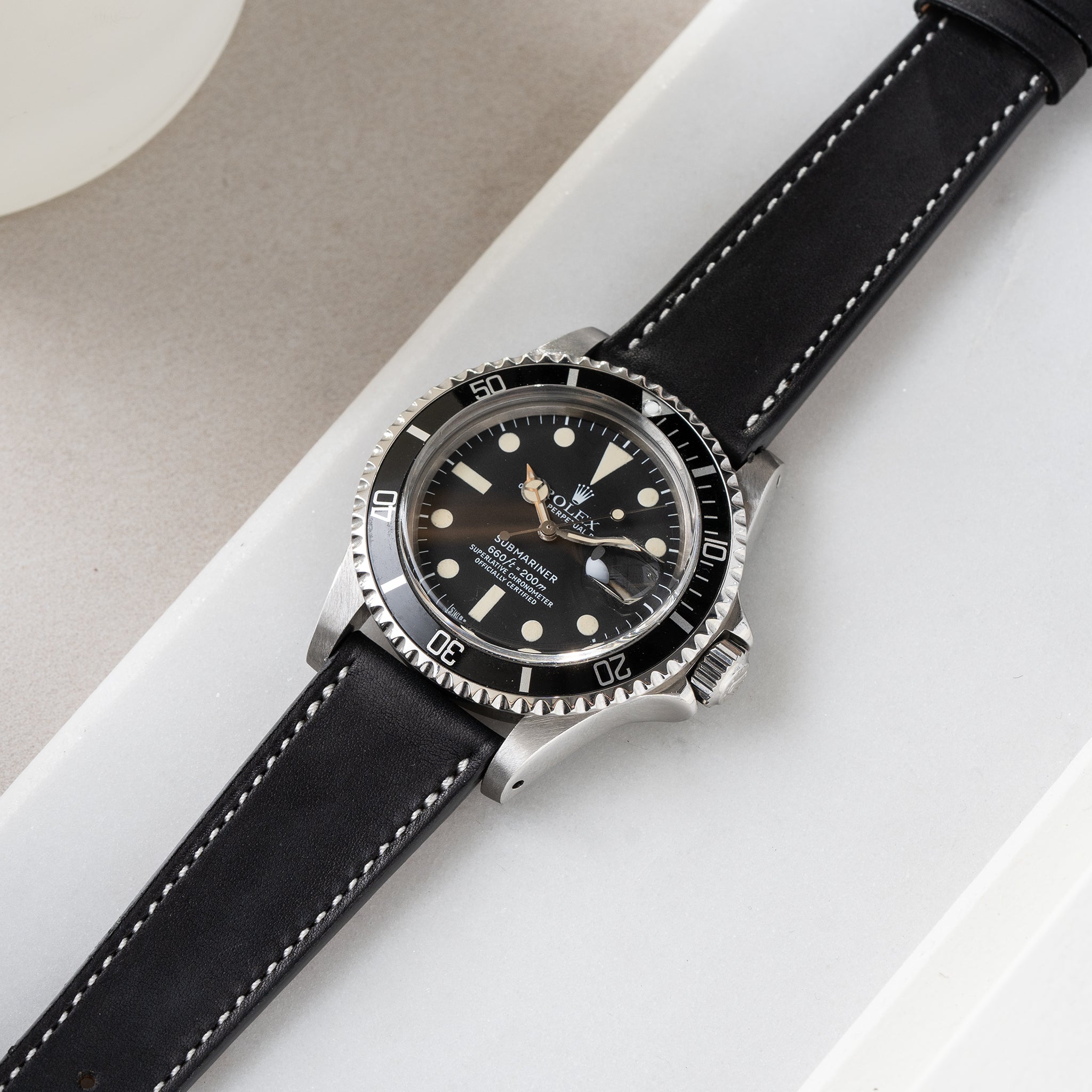Strap for Rolex Submariner 5513 & 1680 - Chevalin Black Leather