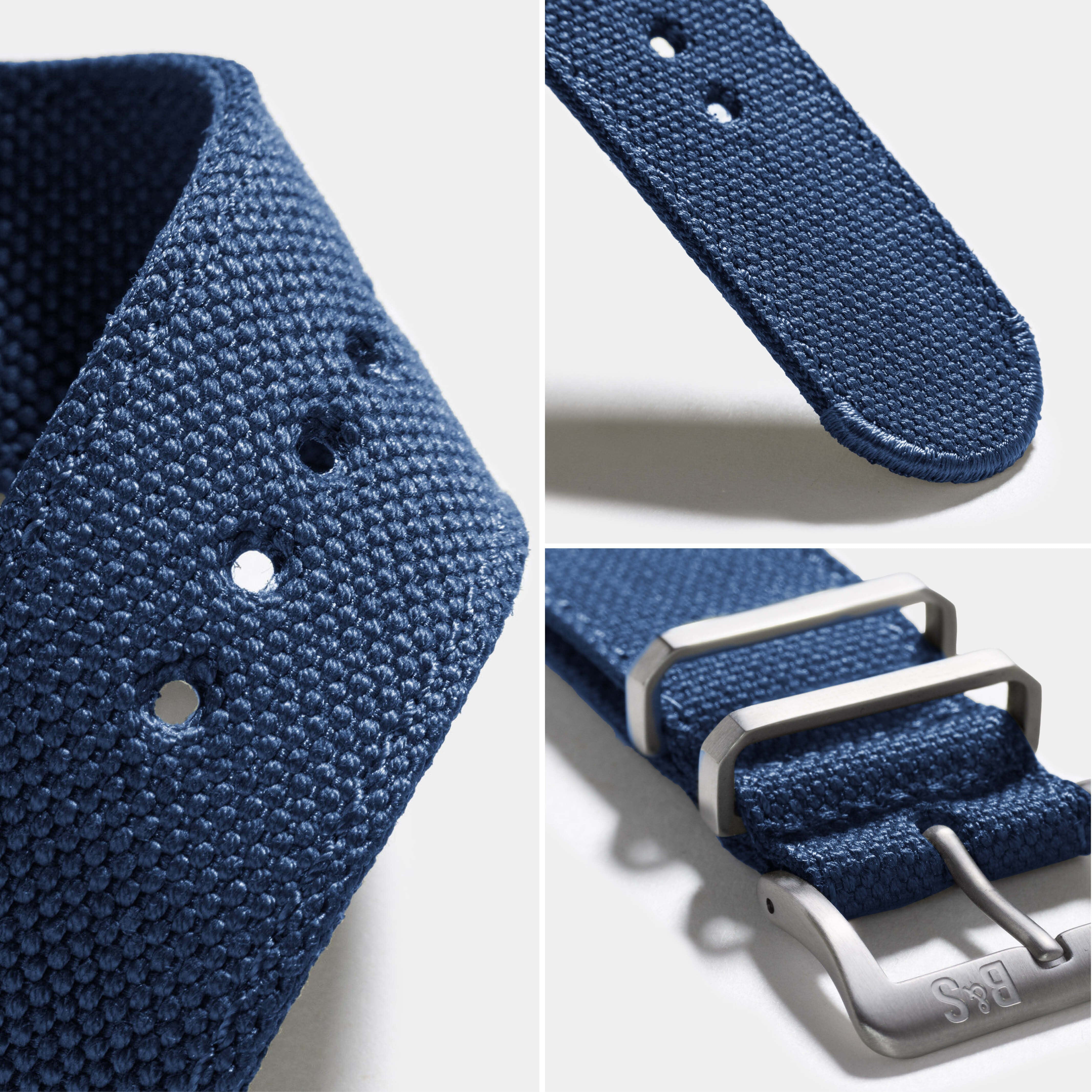 Safari Navy Canvas Watch Strap High Quality