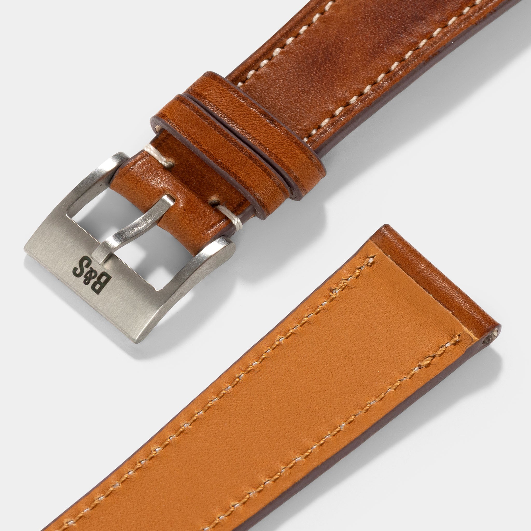 The Aged Chevalin Cognac Brown Leather Watch Strap