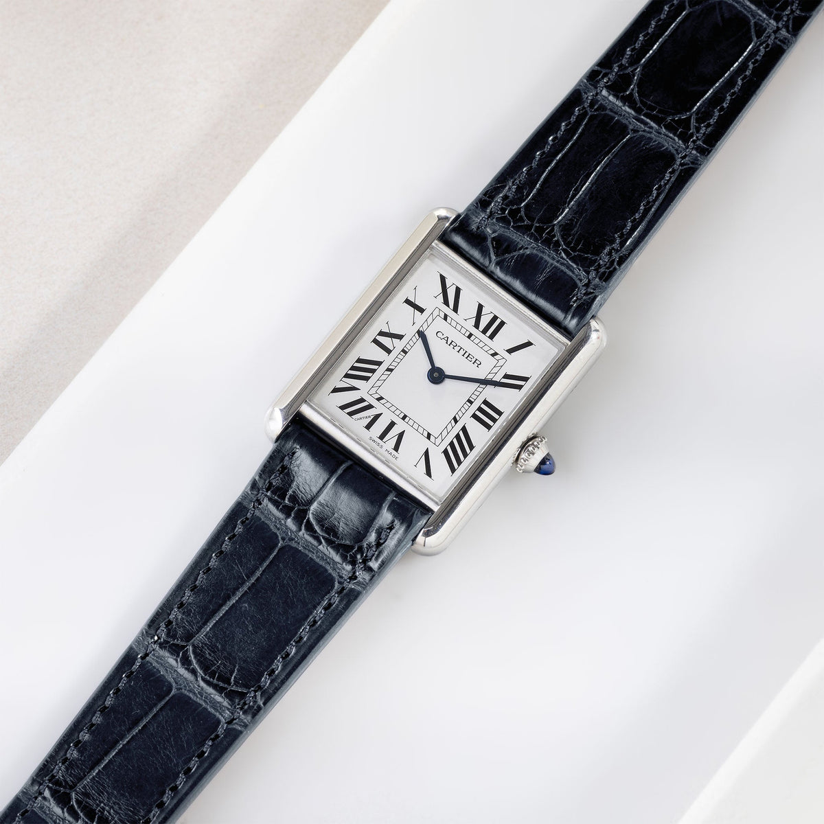 Strap for Cartier Tank Must (2021 - Today) - Premium Dark Blue Alligator