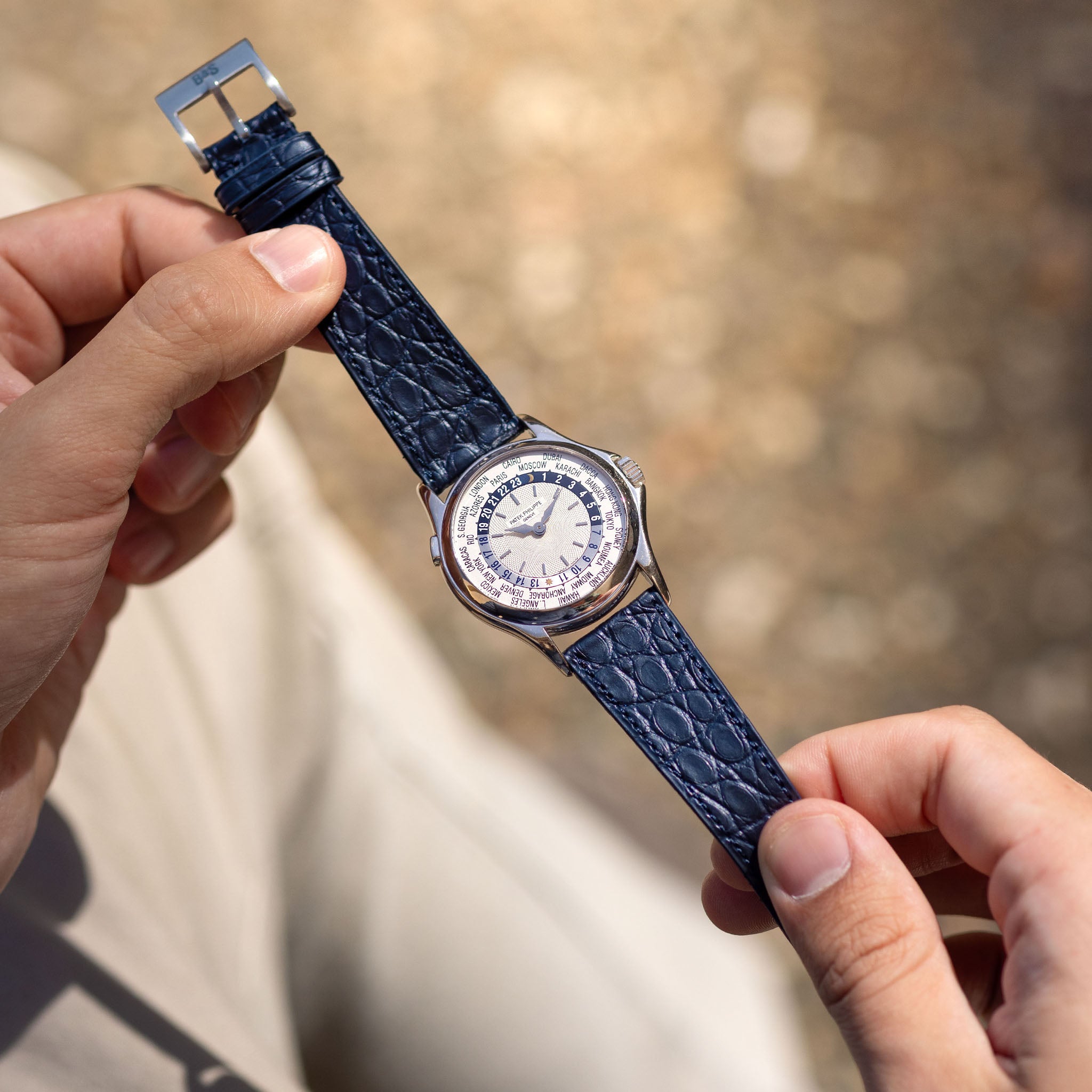 Blue Alligator Leather Watch Strap