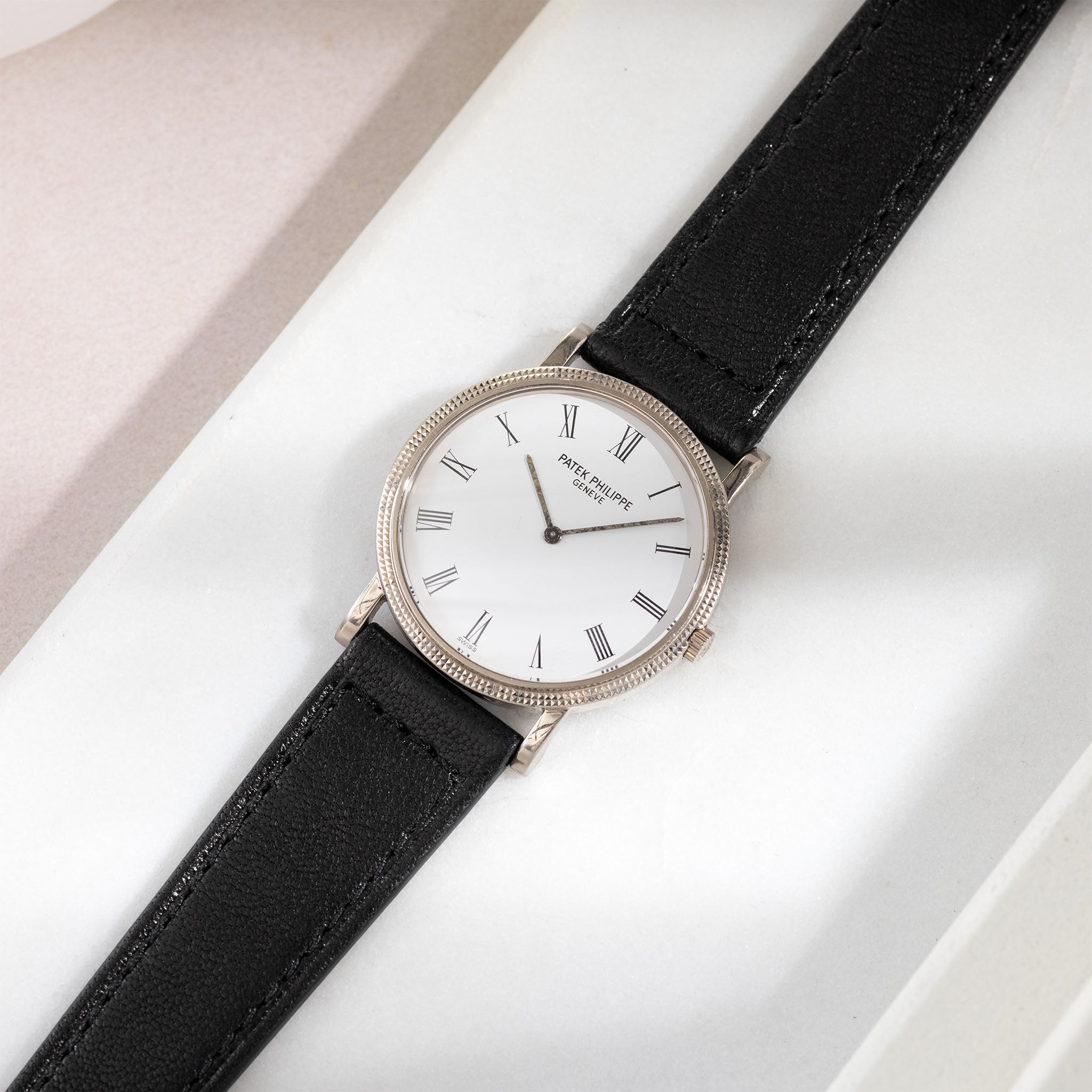 Black Boxed Calfskin Watch Strap - Classic Dress