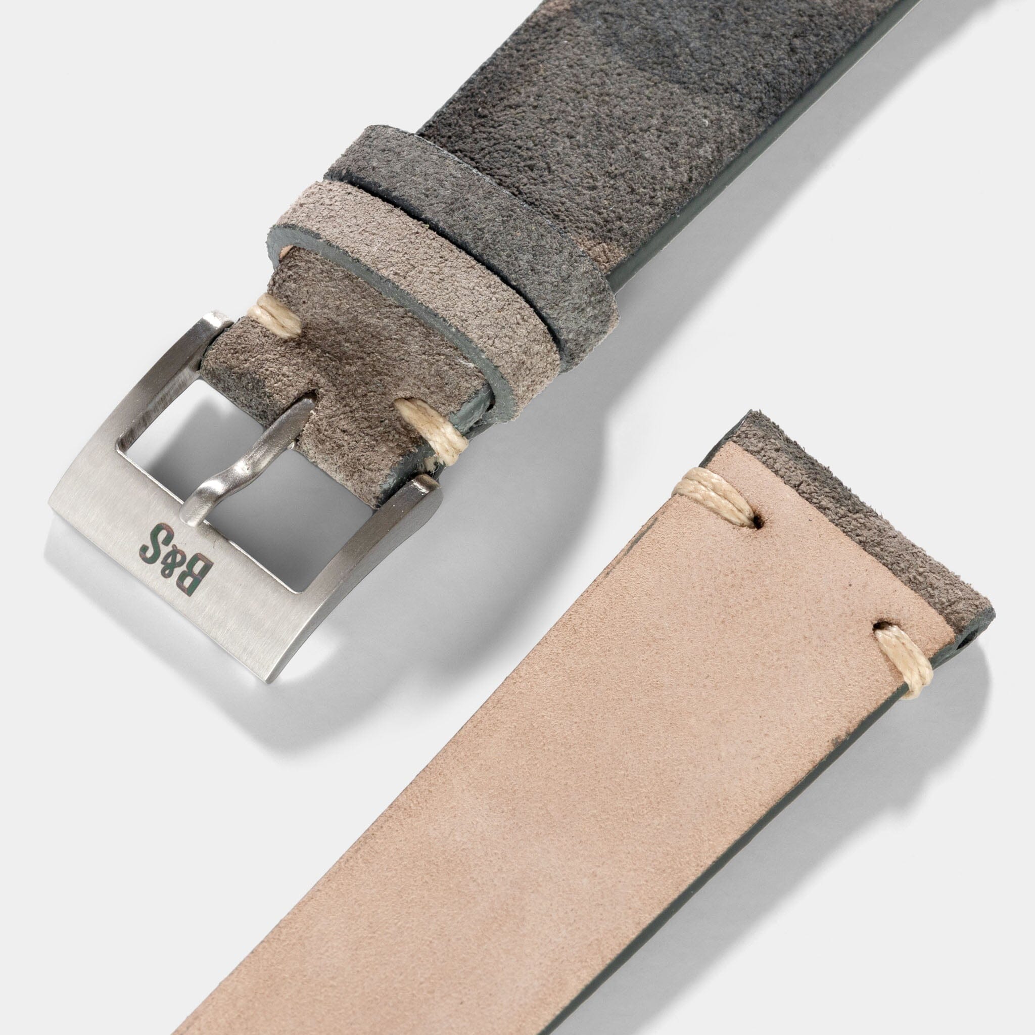 Dark Camo Grey Silky Suede Watch Strap