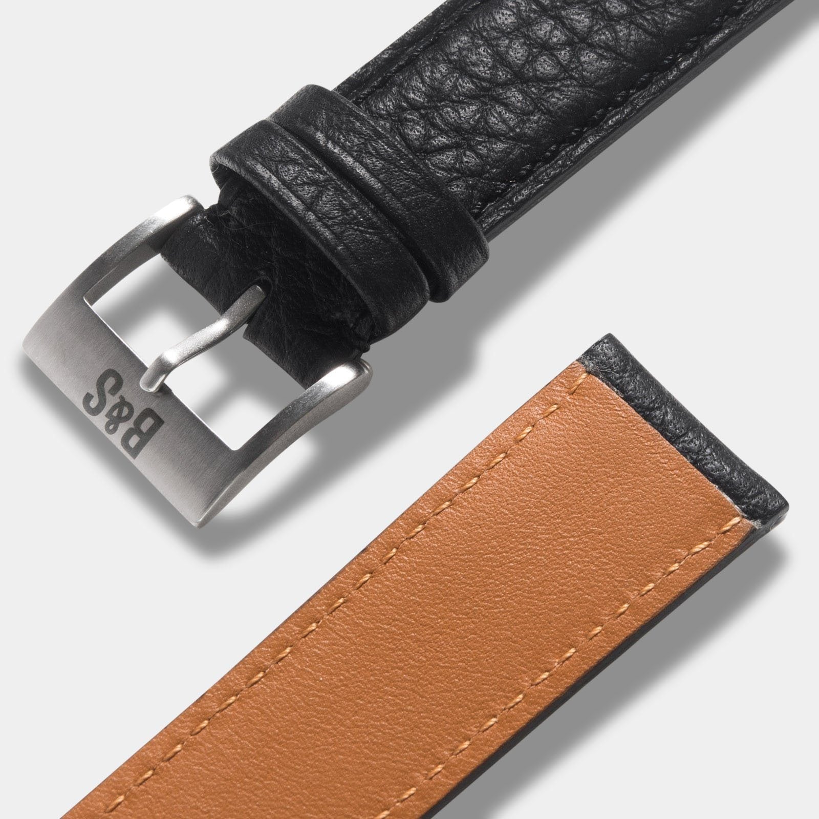 Strap for Rolex Datejust 1601 1603 16014 16030 - Taurillon Black Leather