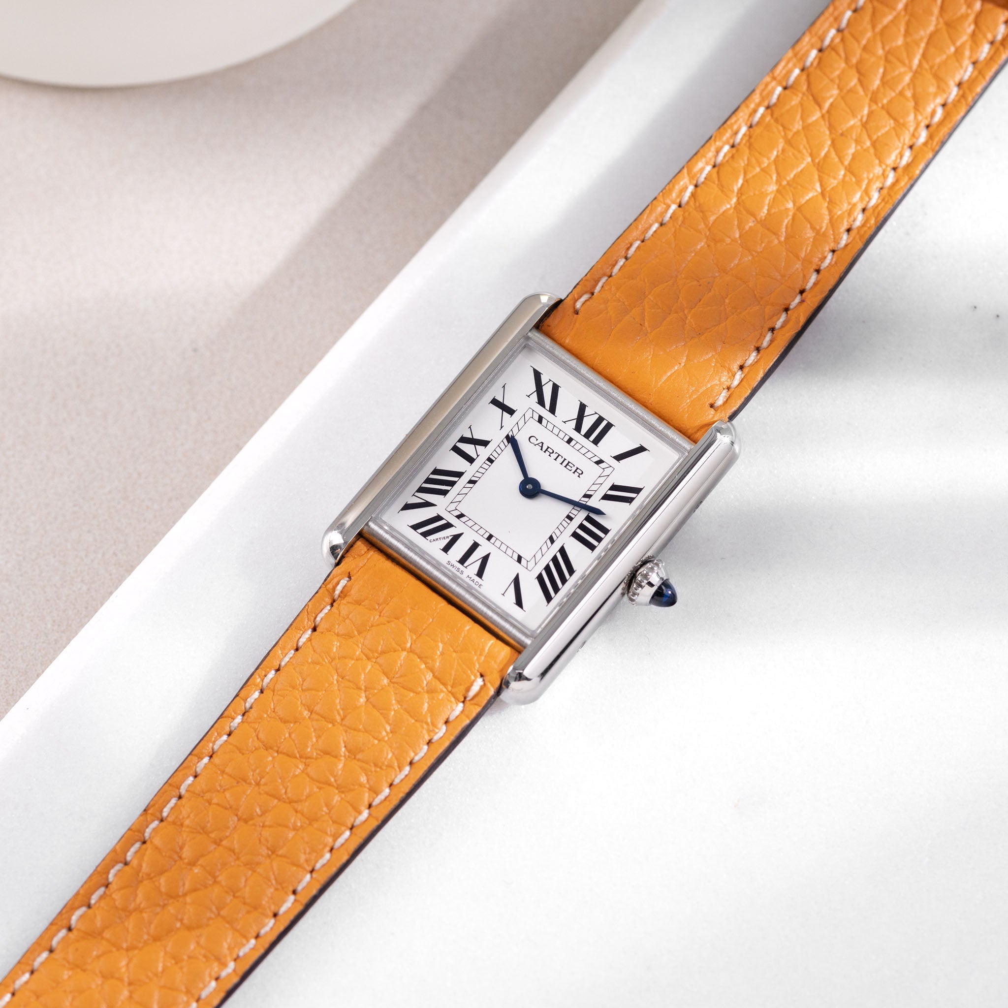 Strap for Cartier Tank Must (2021-2024) - The Taurillon Moutarde