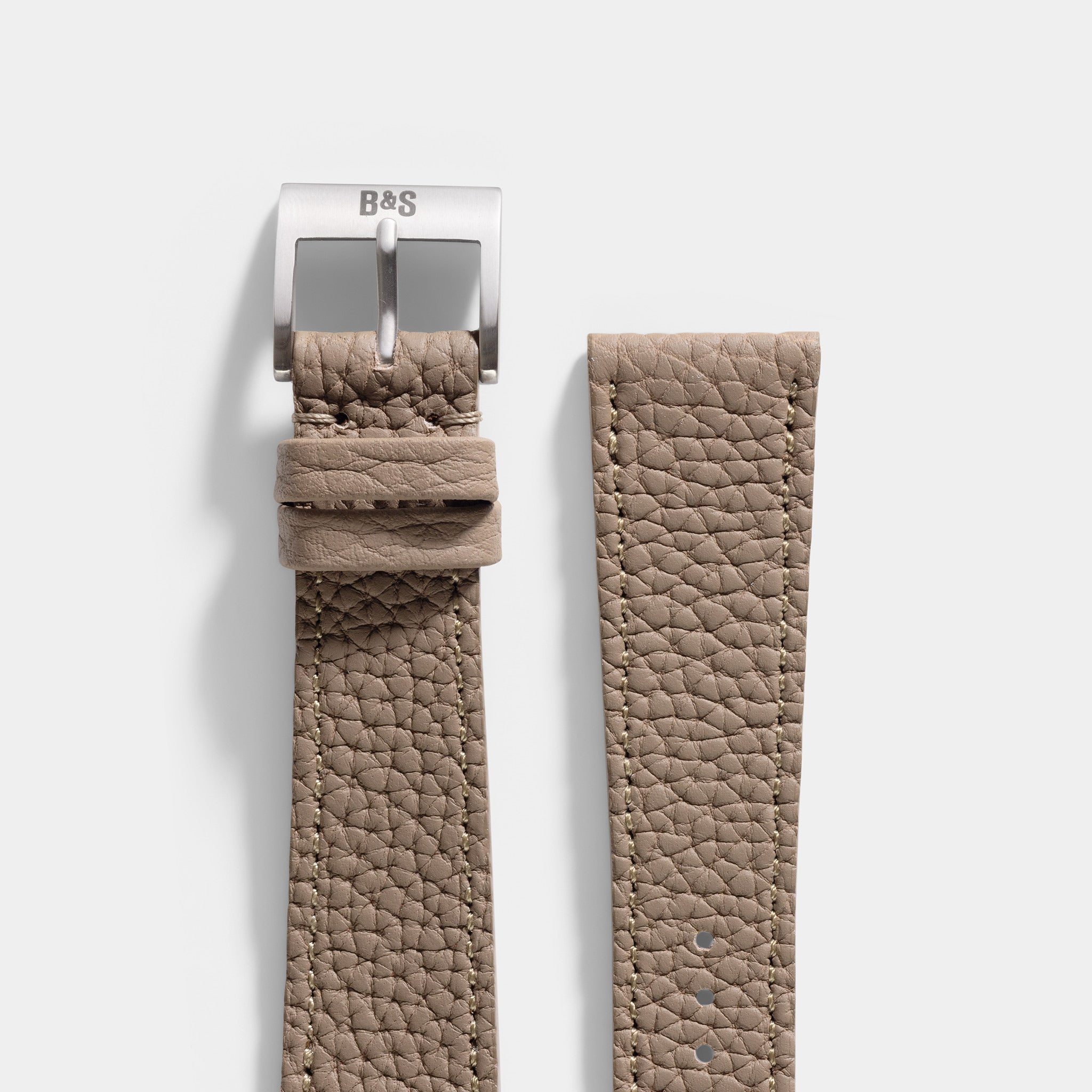 Grana Taupe Grey Tonal Leather Watch Strap