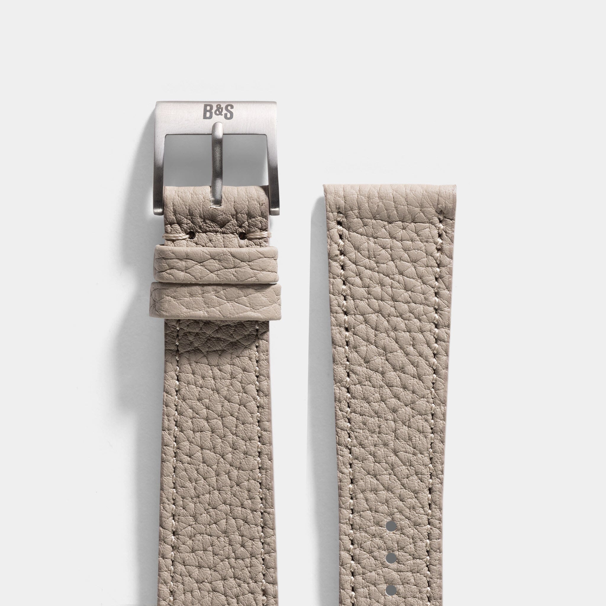 Togo Light Grey Tonal Leather Watch Strap