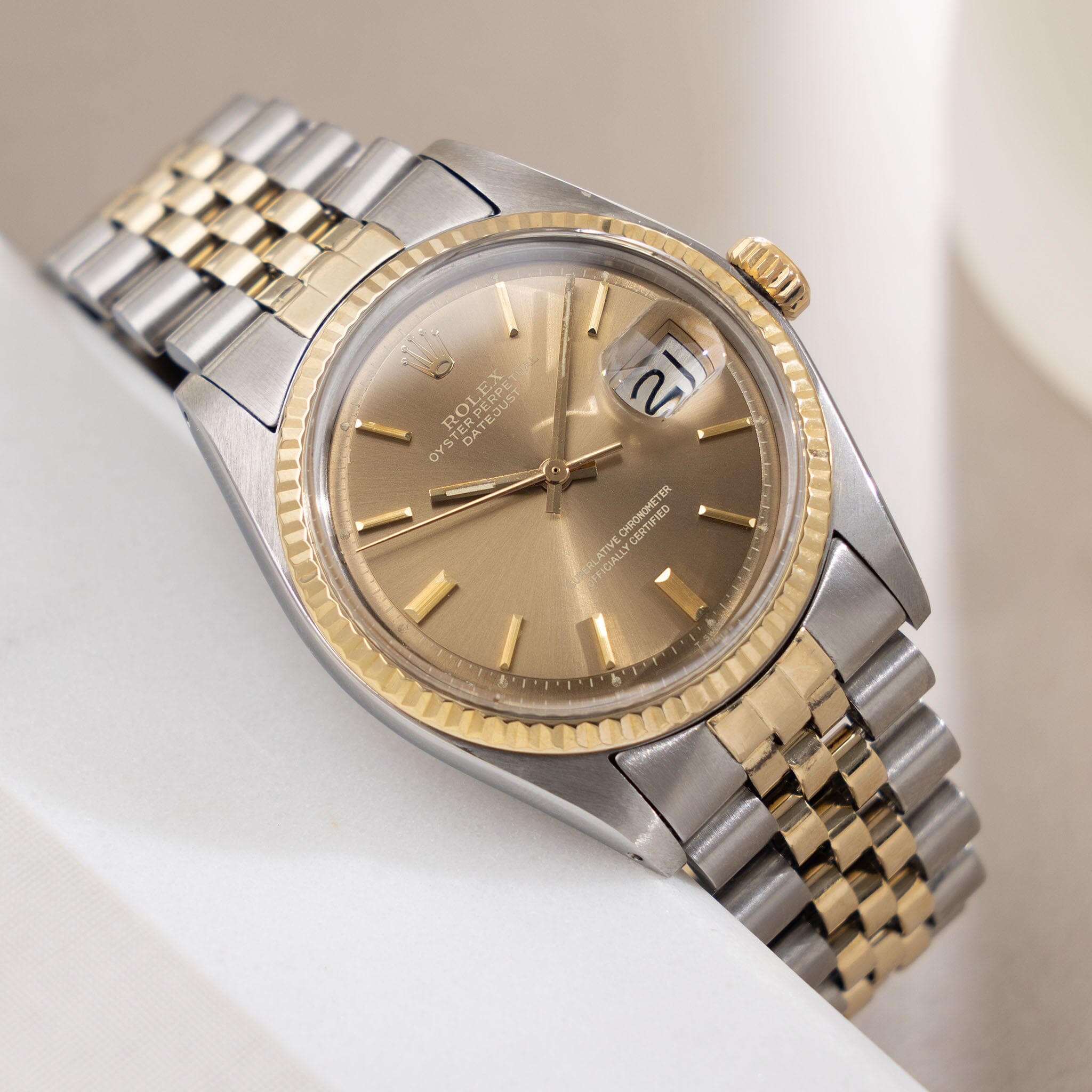 Rolex Datejust Steel and Gold Cappuccino Dial Ref 1601