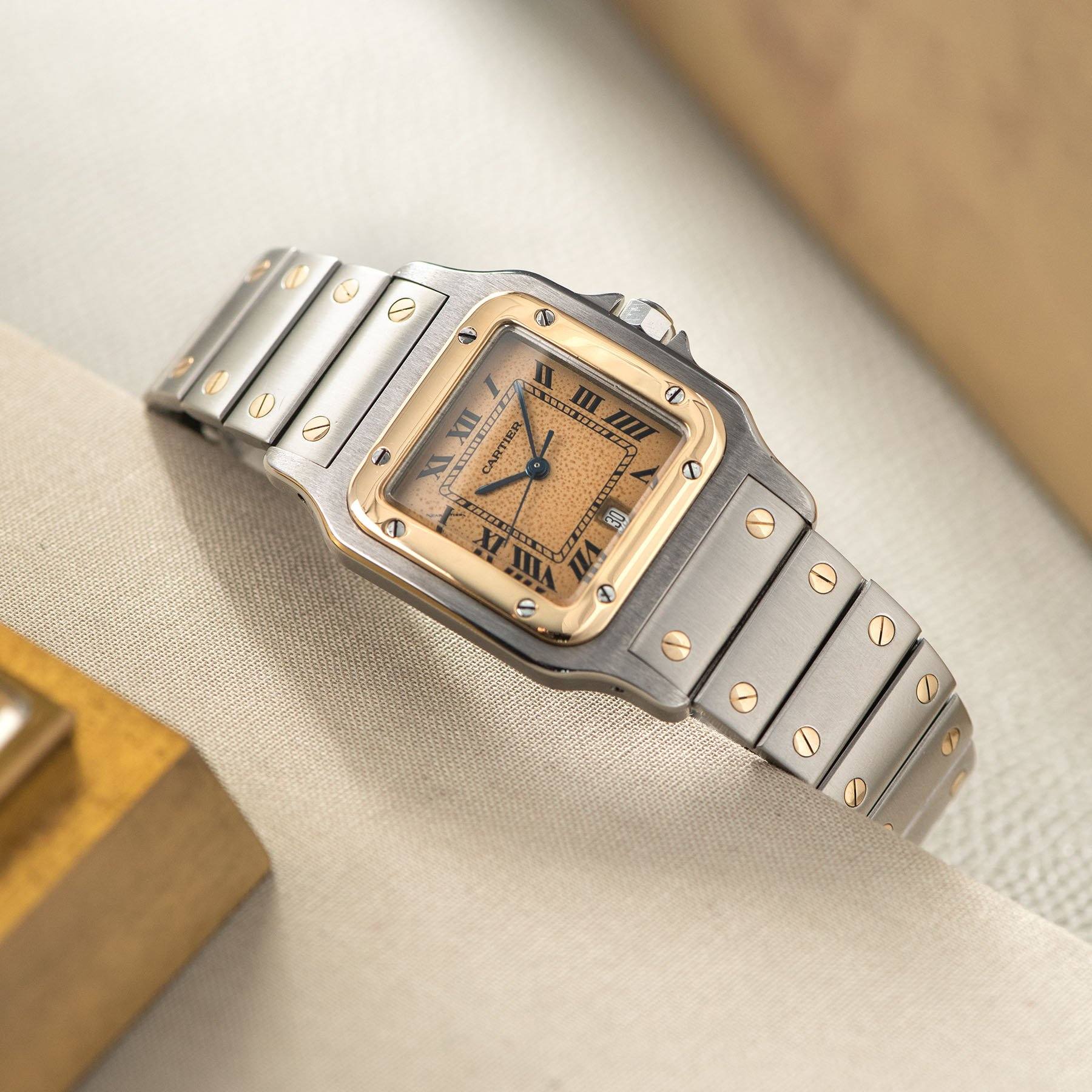 Cartier Santos Steel and Gold Stingray Dial
