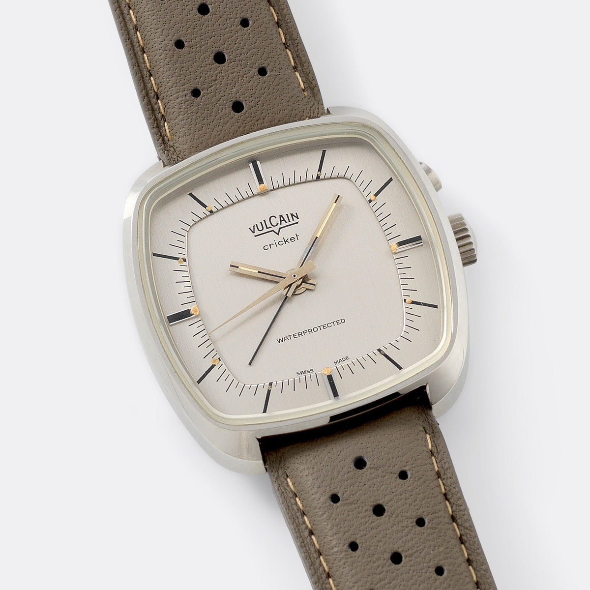 Vulcain Cricket Steel Alarm Watch 1970s
