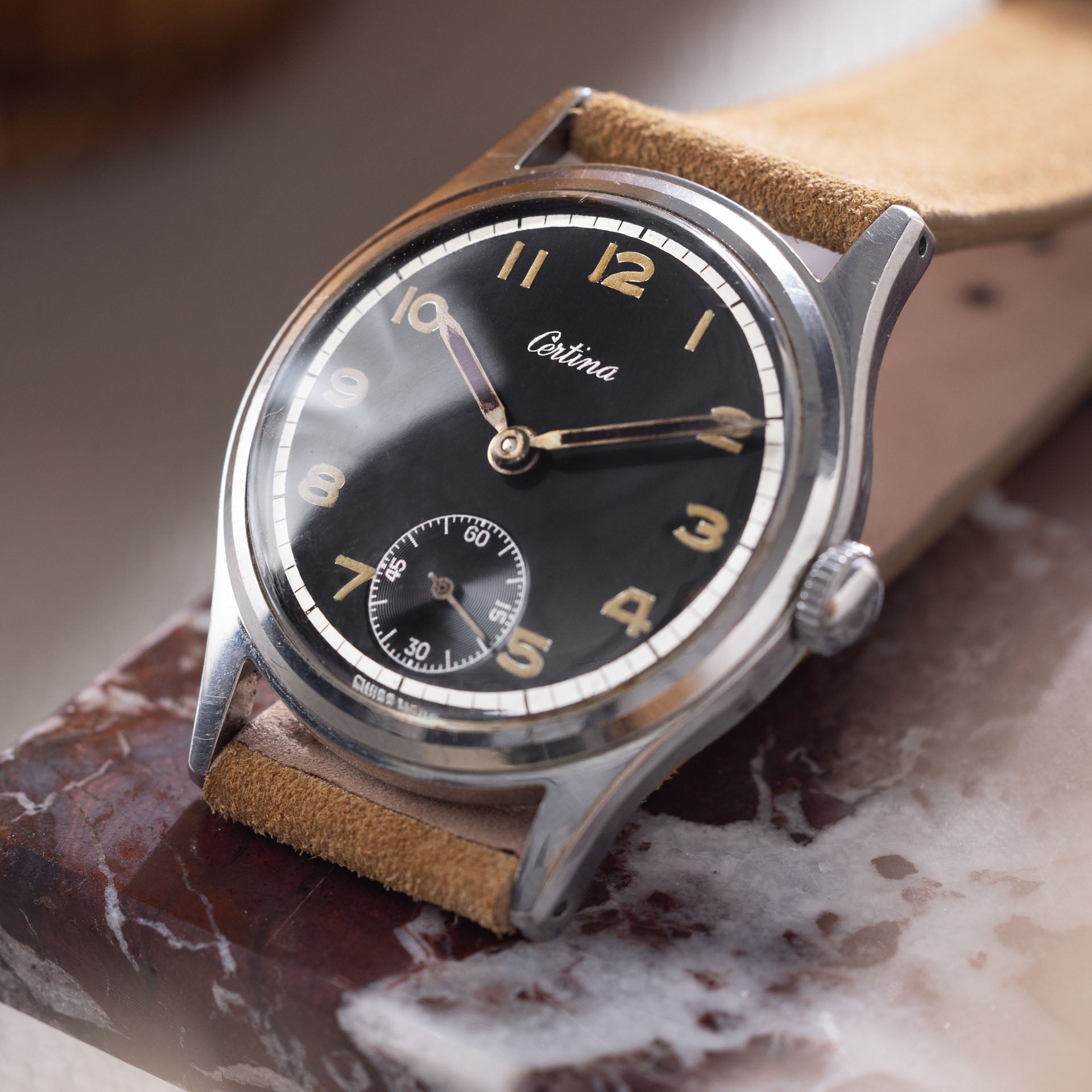 Certina 8721.1 Dress Watch in Steel Glossy Black Dial Certina 8721.1 Dress Watch in Steel Glossy Black Dial