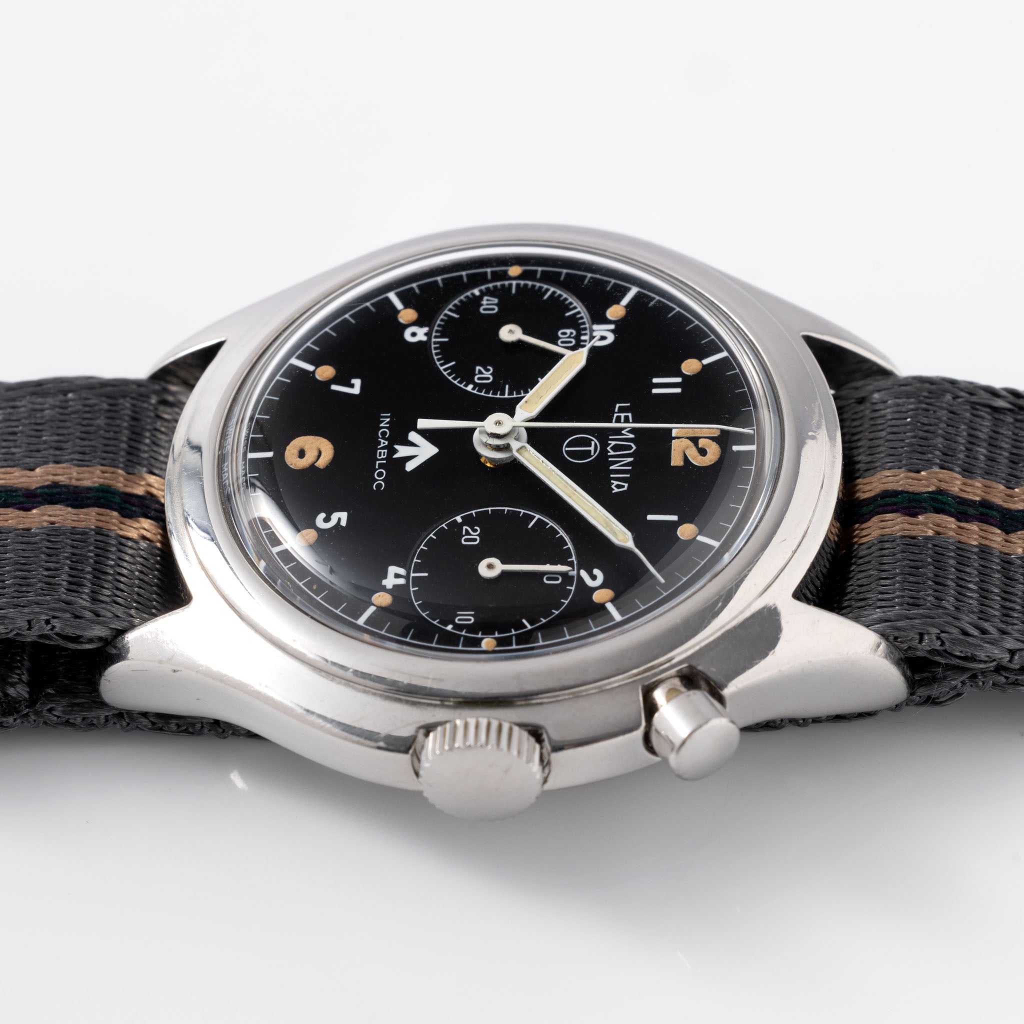 Lemania Monopusher Chronograph Issued to British Armed Forces 6bb  
