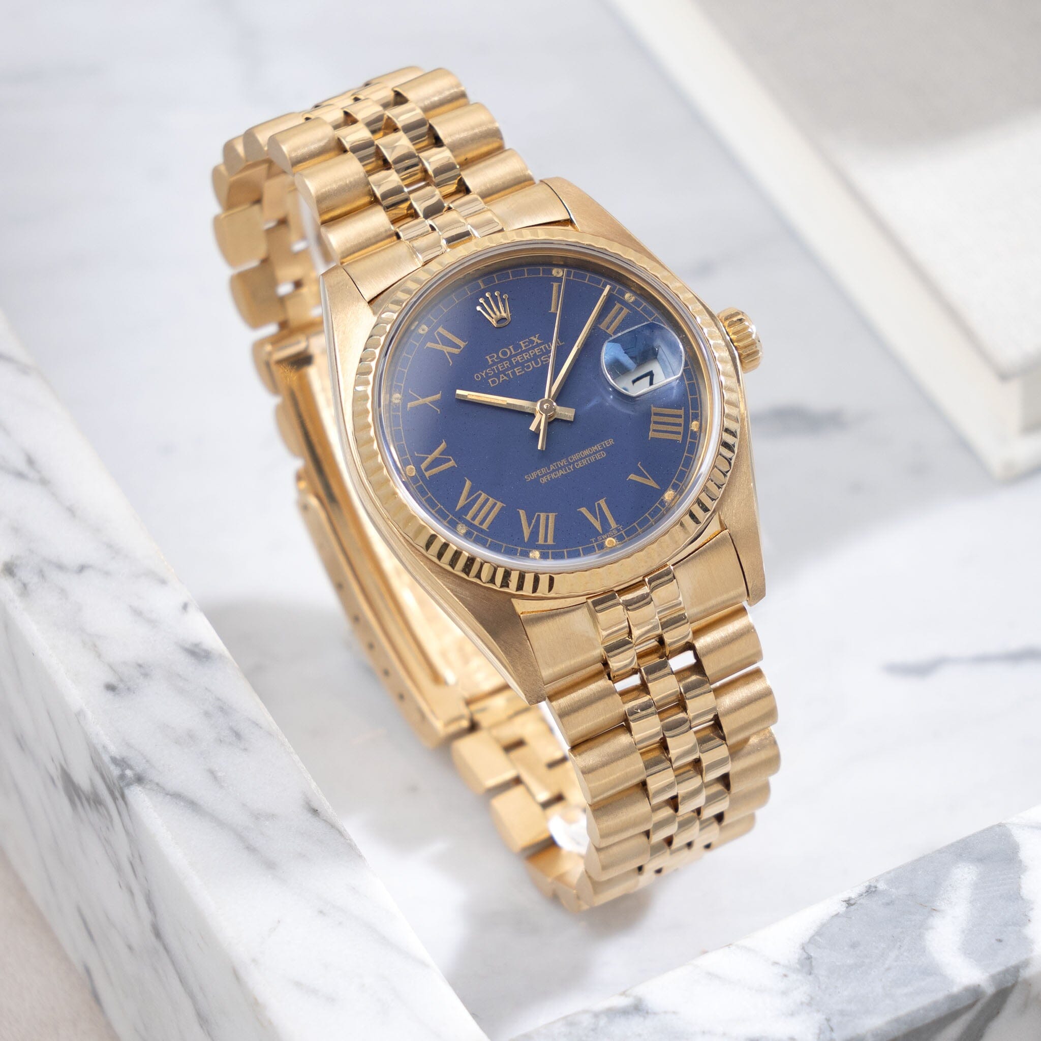 Rolex datejust hot sale blue gold