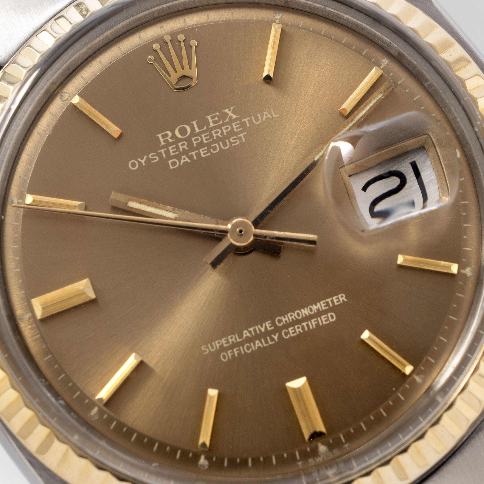 Rolex Datejust Steel and Gold Cappuccino Dial Ref 1601