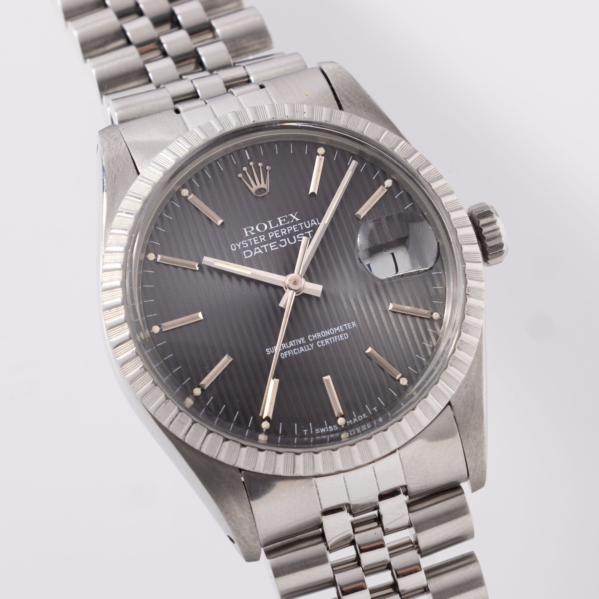 Rolex Datejust Grey Tapestry dial ref 16030