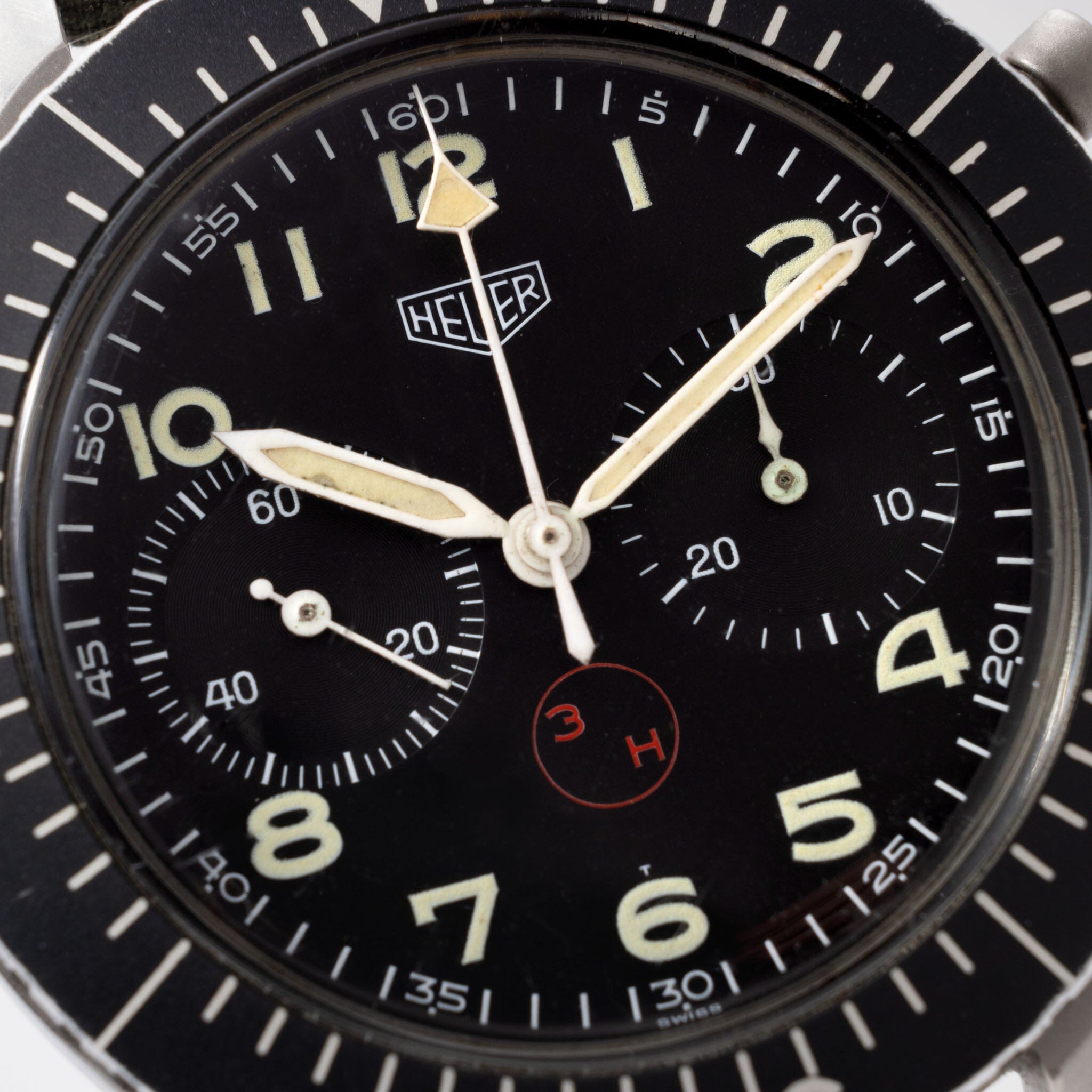 Heuer Chronograph 3H Dial Civilian Model Ref 1550SG